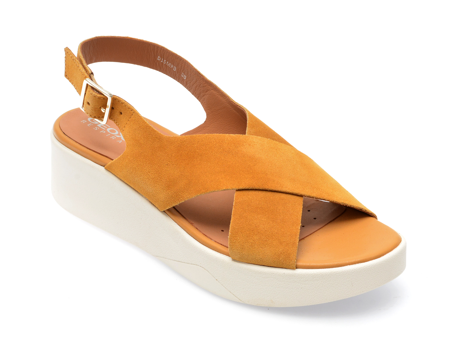 Sandale GEOX galbene, D15MPB, din piele intoarsa 1 Sandale GEOX galbene