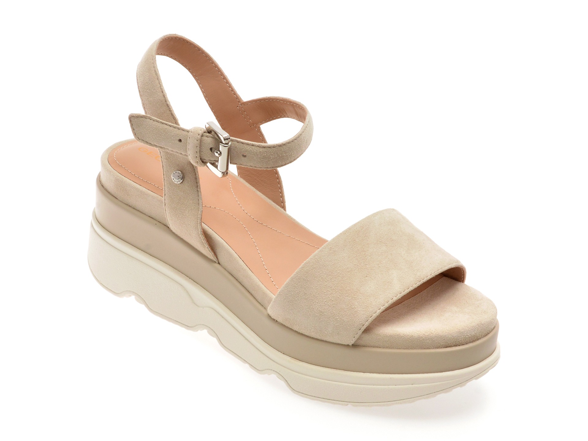 Sandale GEOX gri, D02HBC, din piele intoarsa 1 Sandale GEOX gri