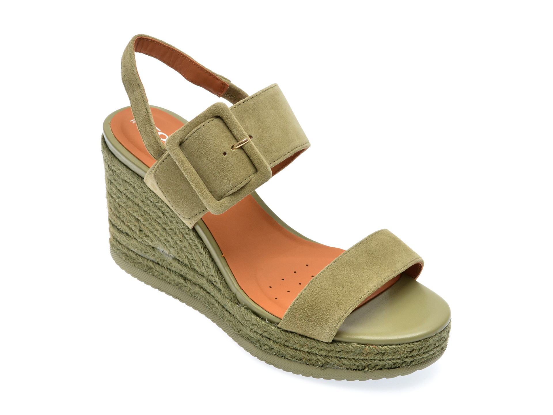 Sandale GEOX kaki, D35GVB, din piele intoarsa 1 Sandale GEOX kaki