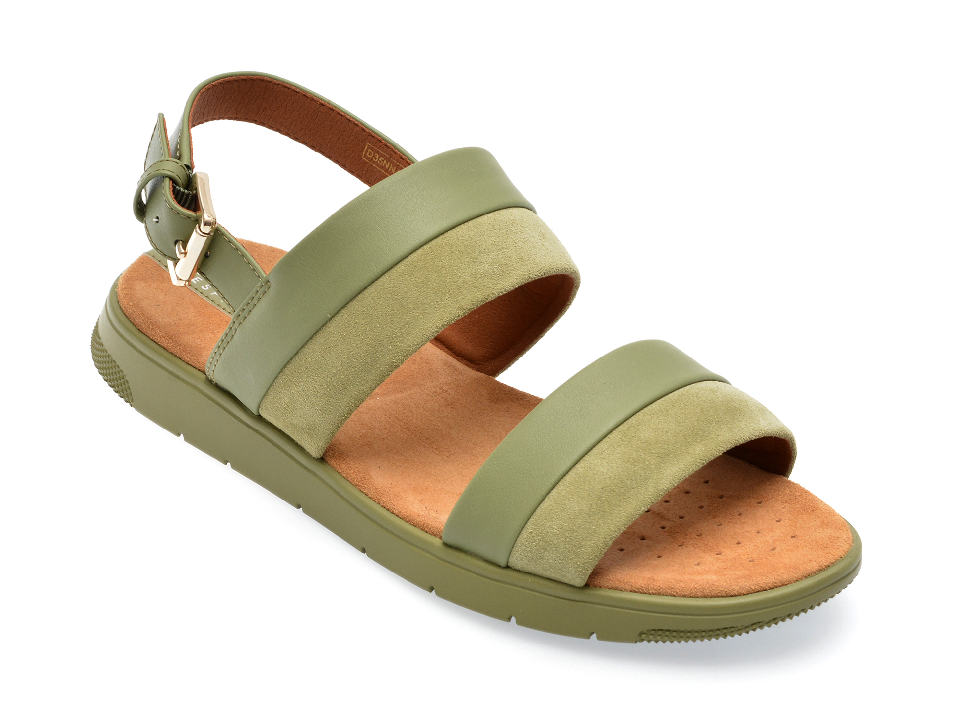 Sandale GEOX kaki, D35NNA, din piele intoarsa 1 Sandale GEOX kaki