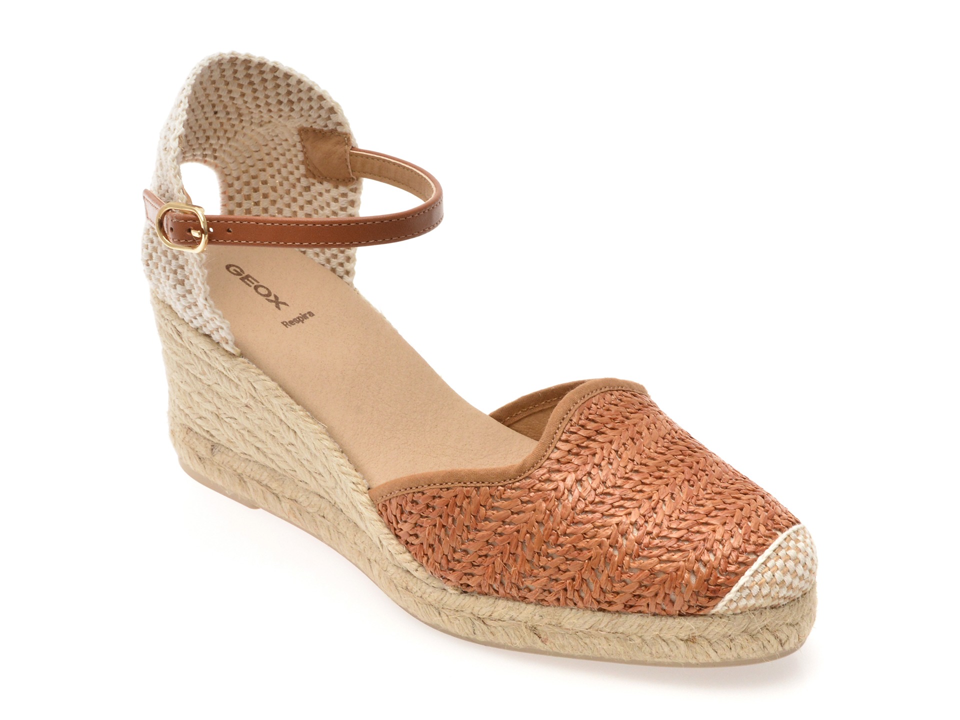 Sandale GEOX maro, D55NGE, din material textil 1 Sandale GEOX maro