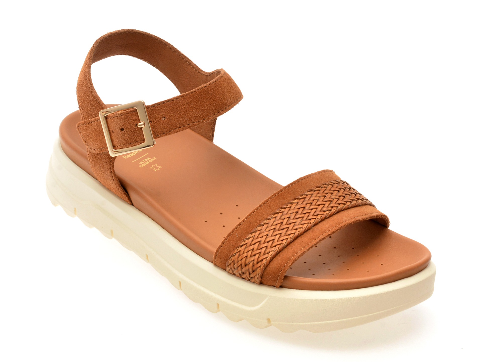 Sandale GEOX maro, D55SZC, din piele intoarsa 1 Sandale GEOX maro