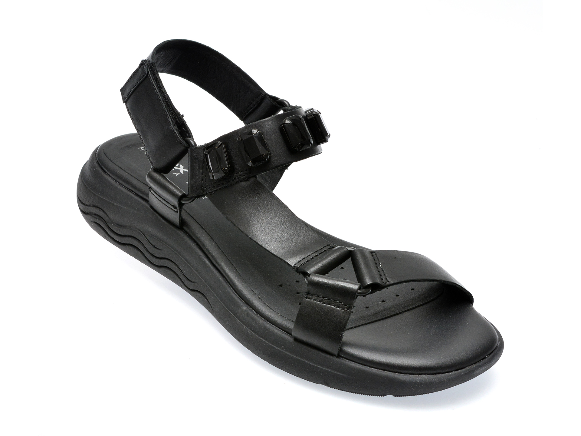 Sandale GEOX negre, D35ADB, din piele naturala 1 Sandale GEOX negre