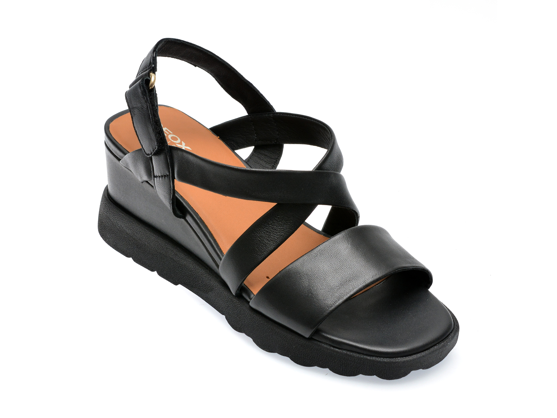 Sandale GEOX negre, D35G0D, din piele naturala 1 Sandale GEOX negre