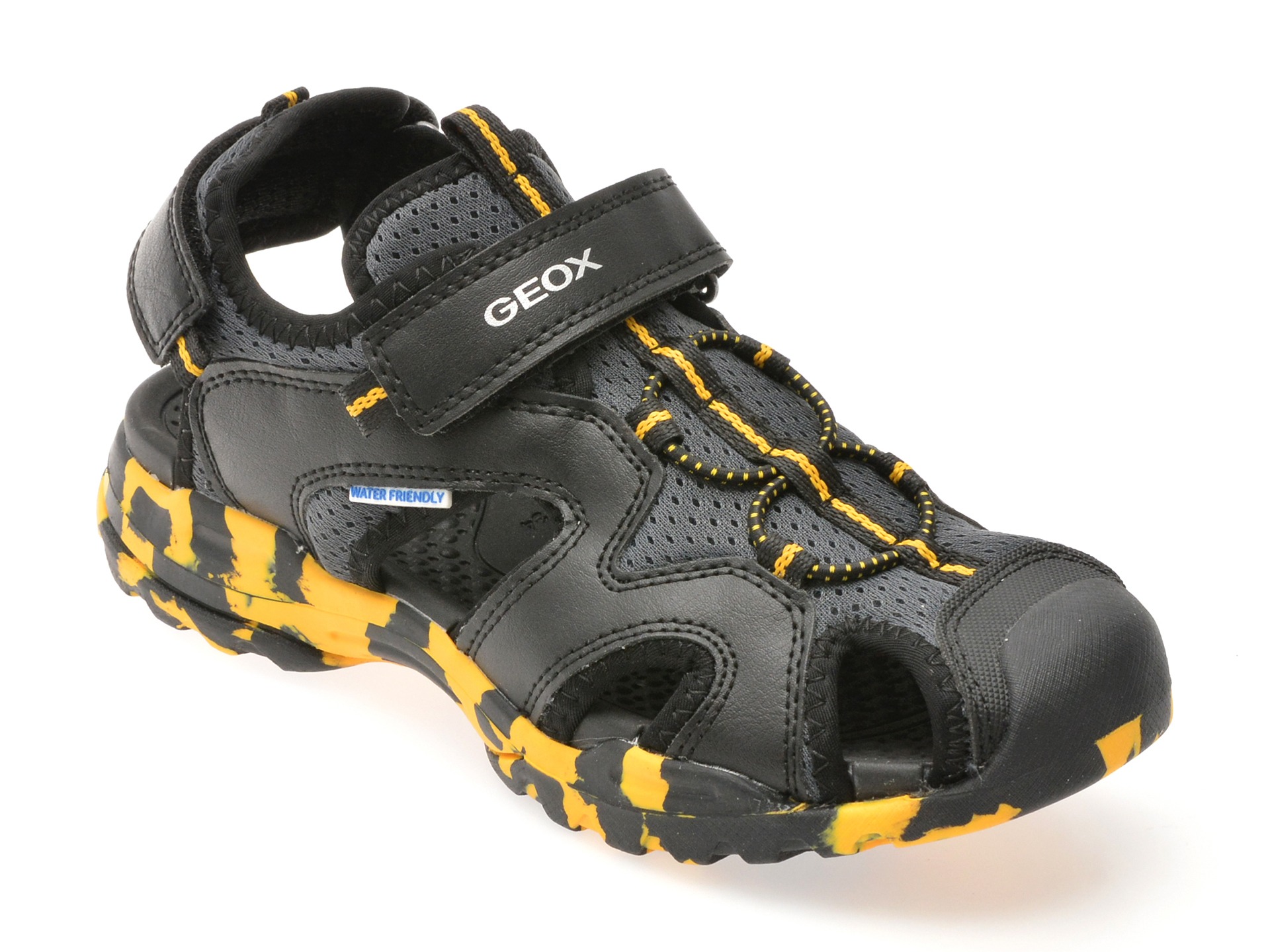 Sandale GEOX negre, J450RC, din material textil 1 Sandale GEOX negre