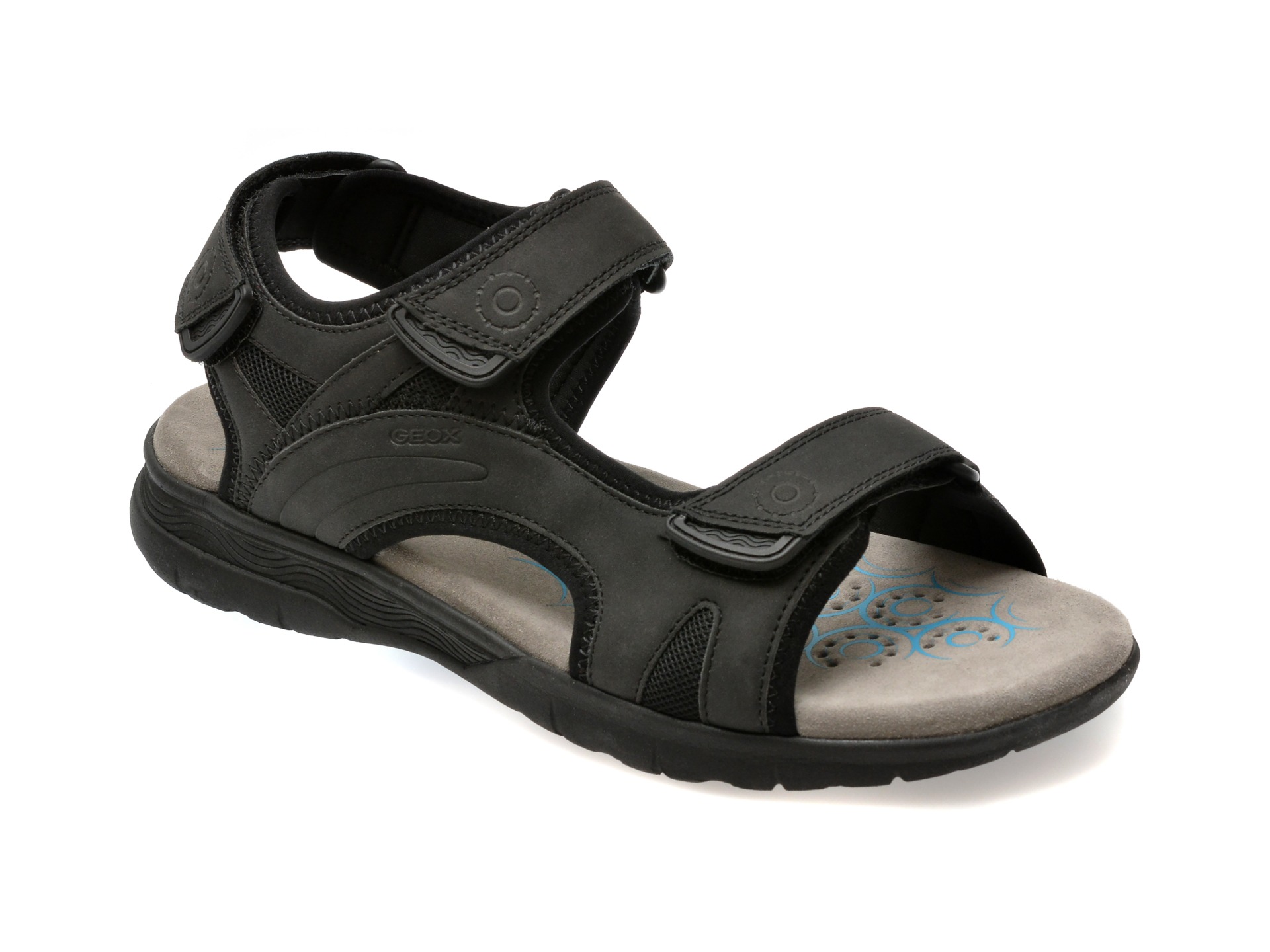 Sandale GEOX negre, U25ELA, din piele ecologica 1 Sandale GEOX negre