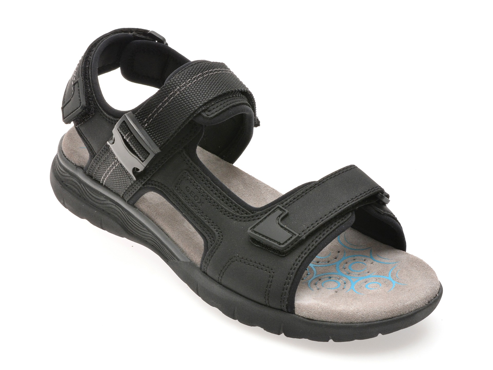 Sandale GEOX negre, U55ELB, din piele ecologica 1 Sandale GEOX negre