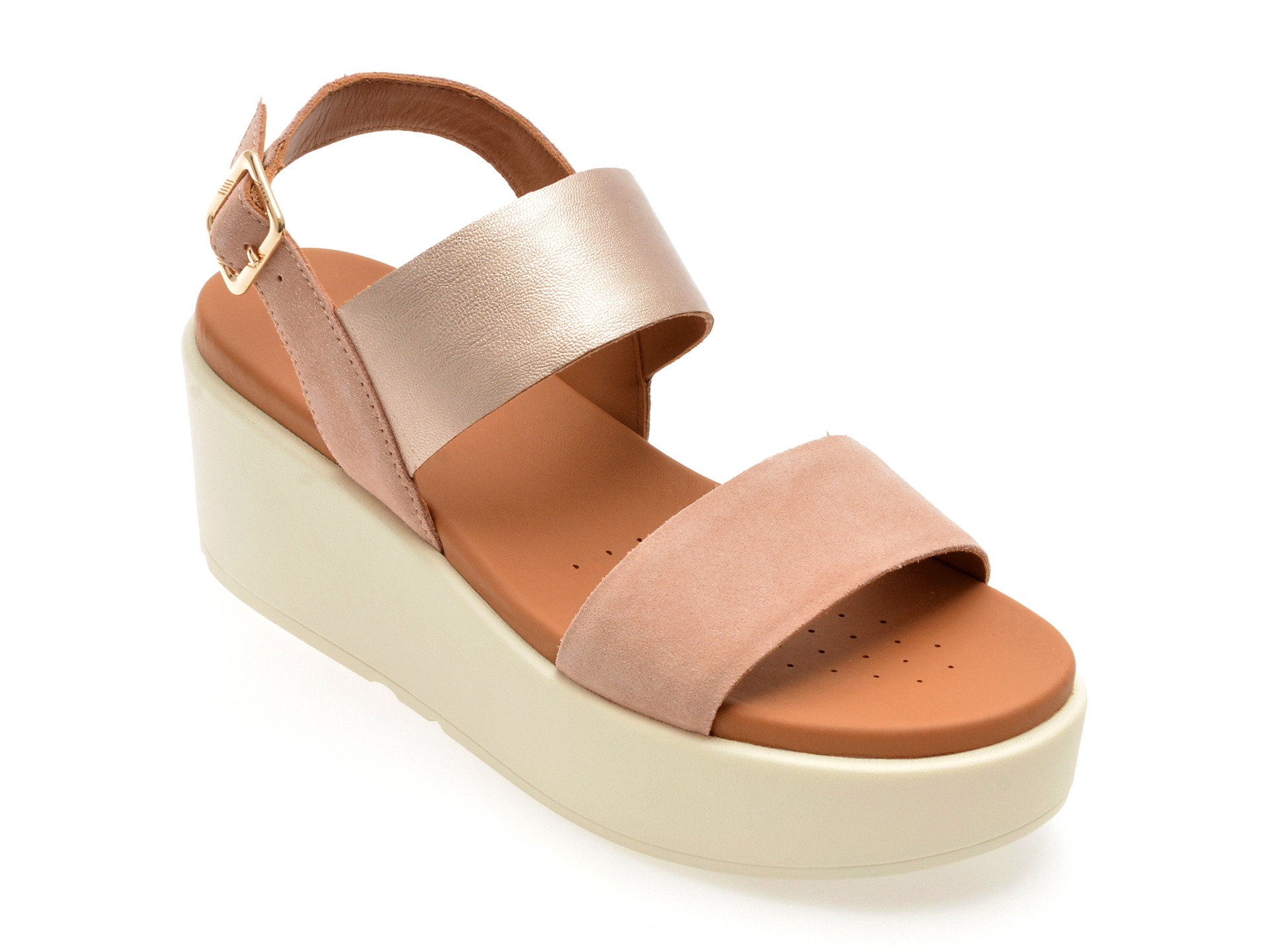 Sandale GEOX nude, D45M1A, din piele intoarsa 1 Sandale GEOX nude