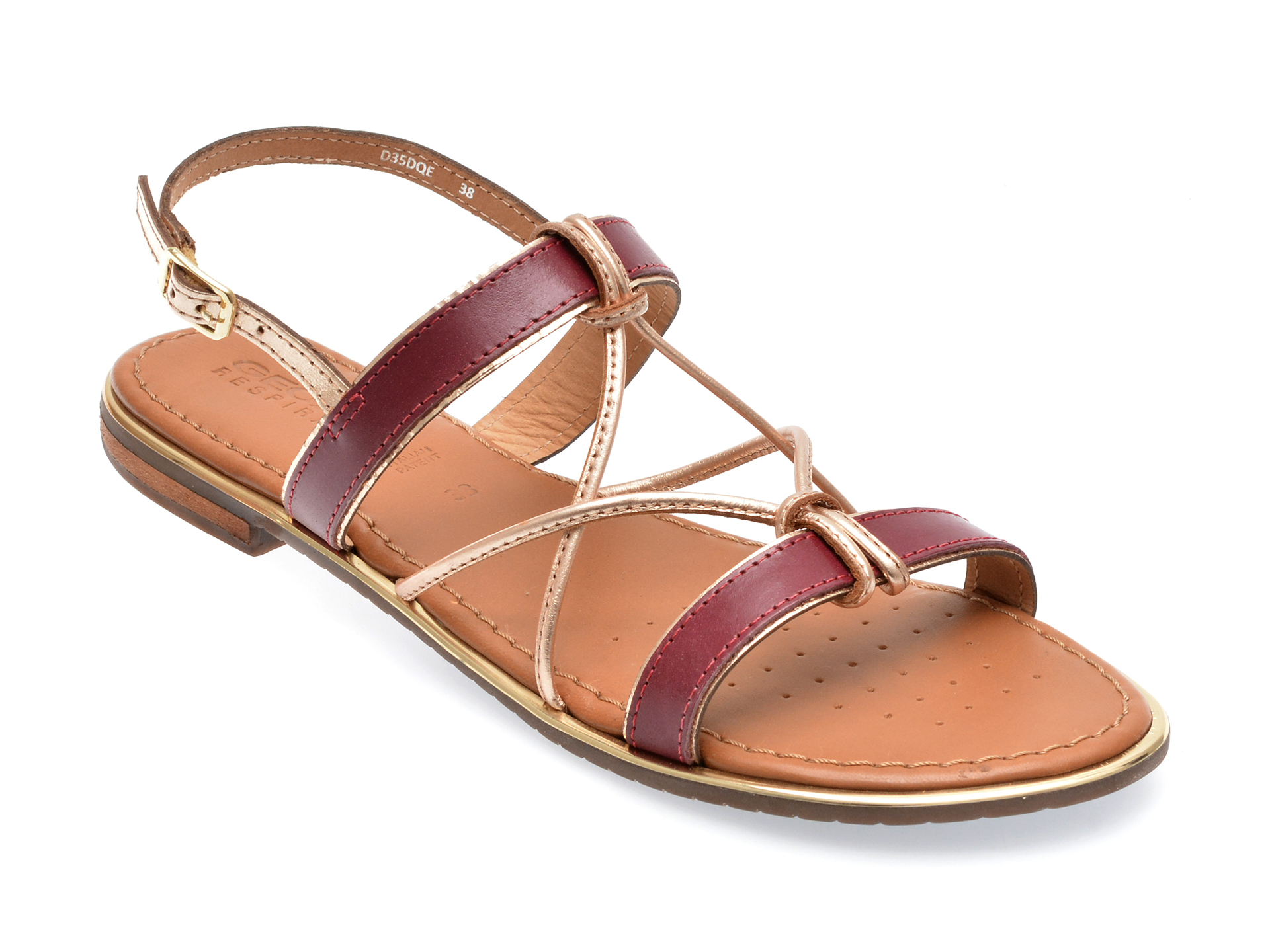 Sandale GEOX rosii, D35DQE, din piele naturala 1 Sandale GEOX rosii