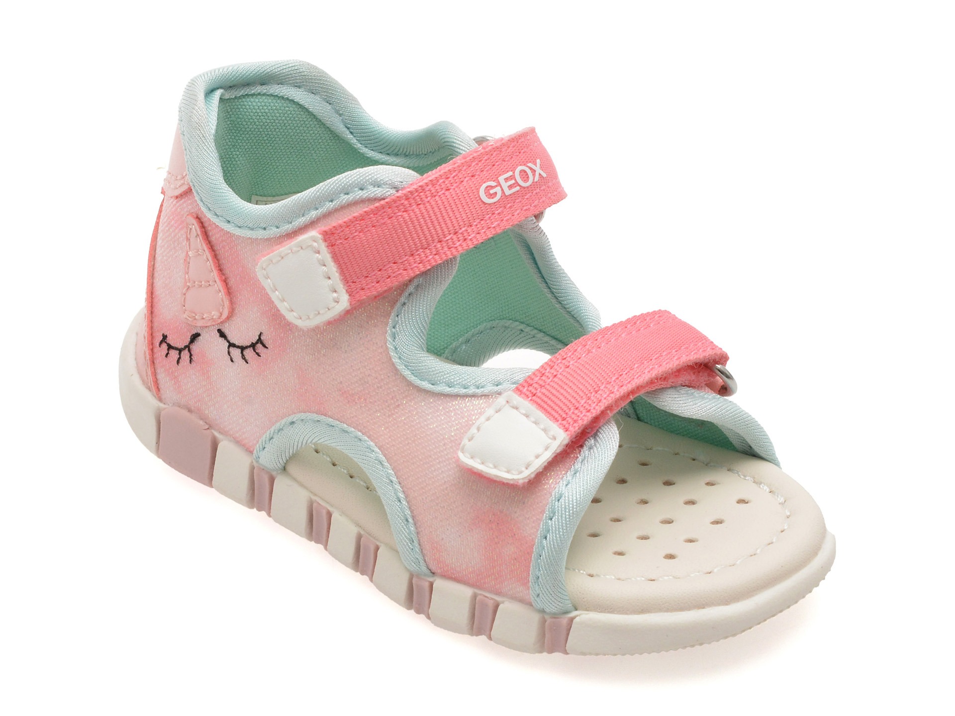 Sandale GEOX roz, B5517A, din material textil 1 Sandale GEOX roz