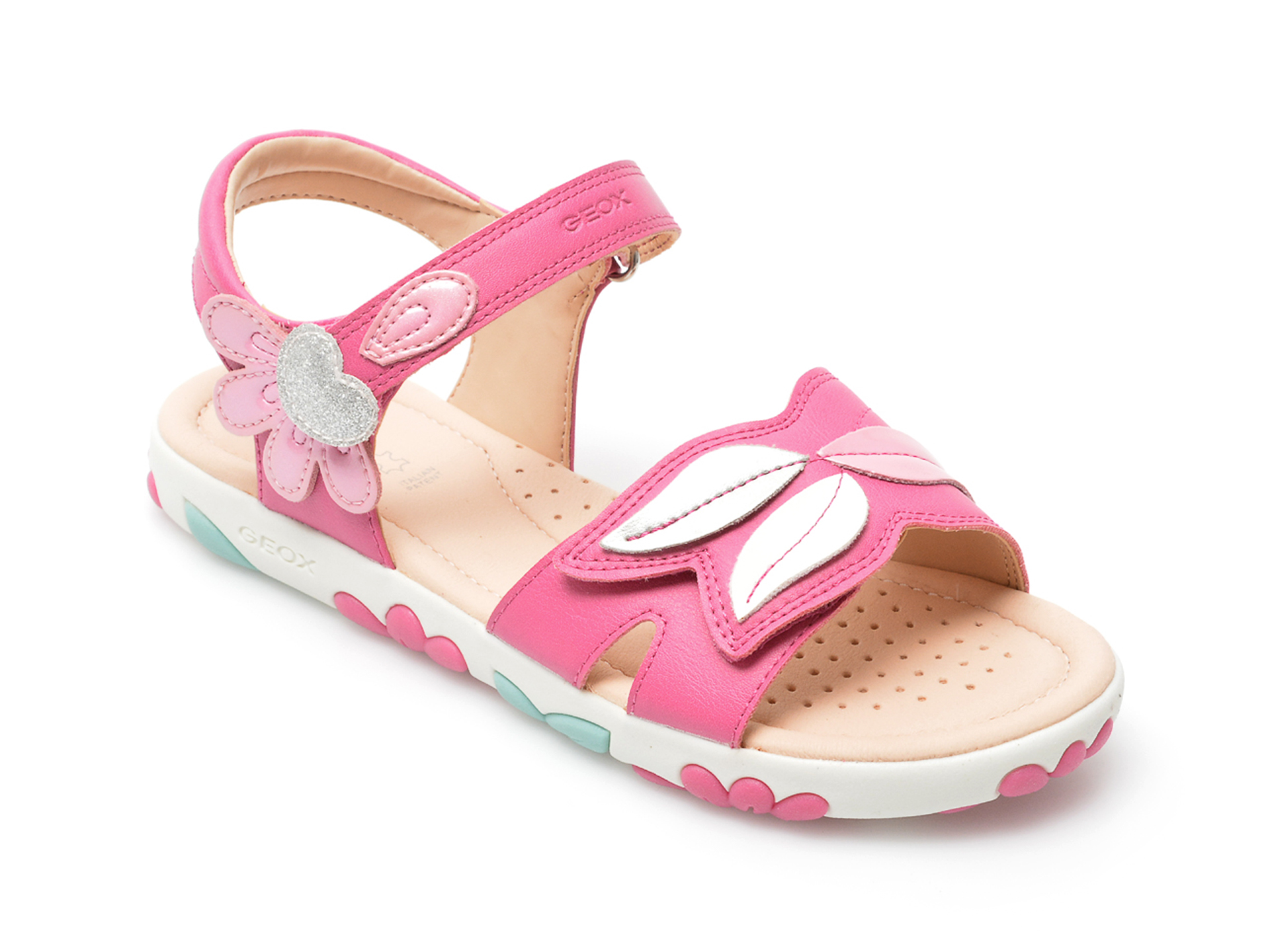 Sandale GEOX roz, J258ZC, din piele ecologica 1 Sandale GEOX roz