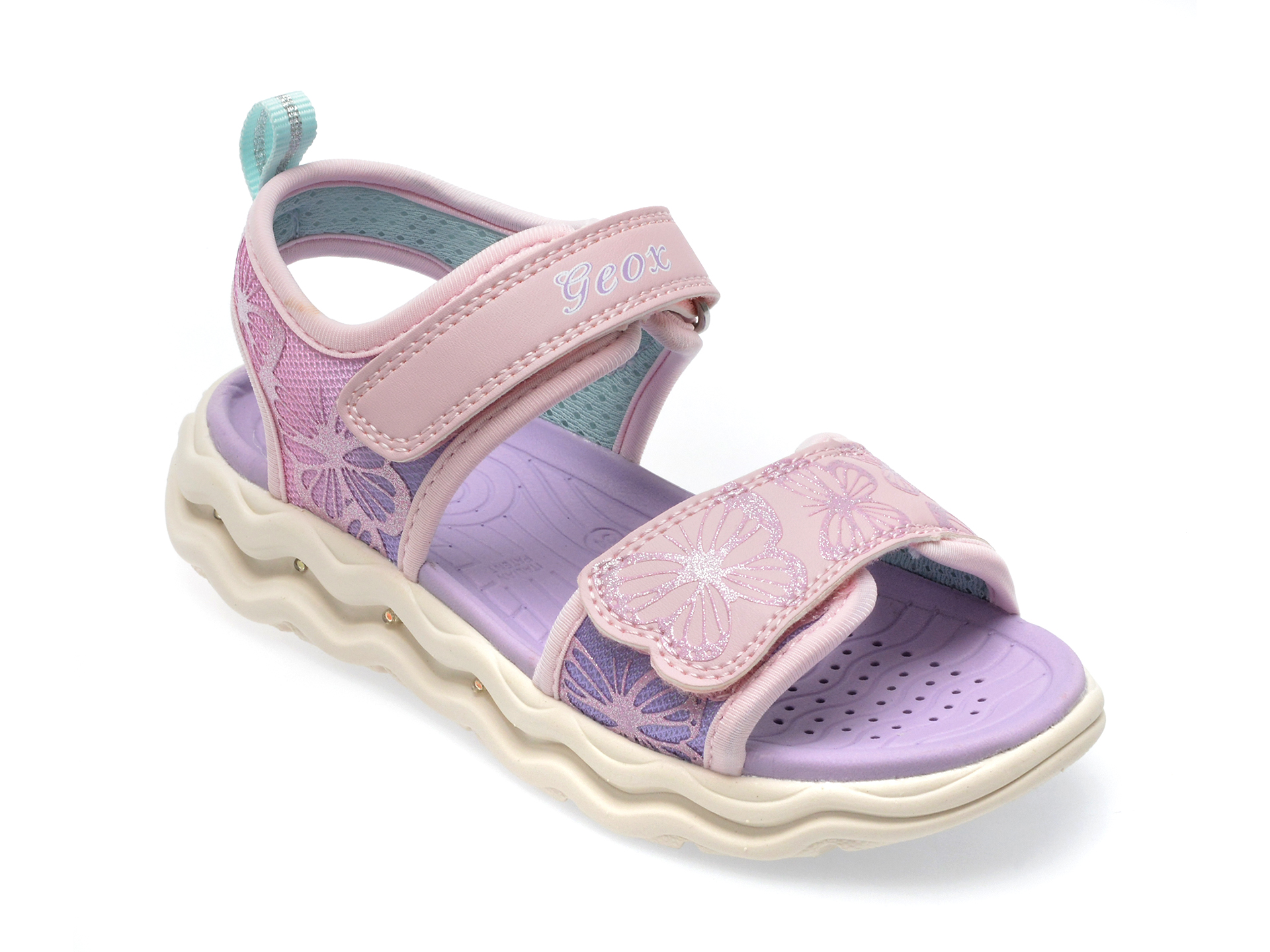 Sandale GEOX roz, J35FXA, din piele ecologica 1 Sandale GEOX roz