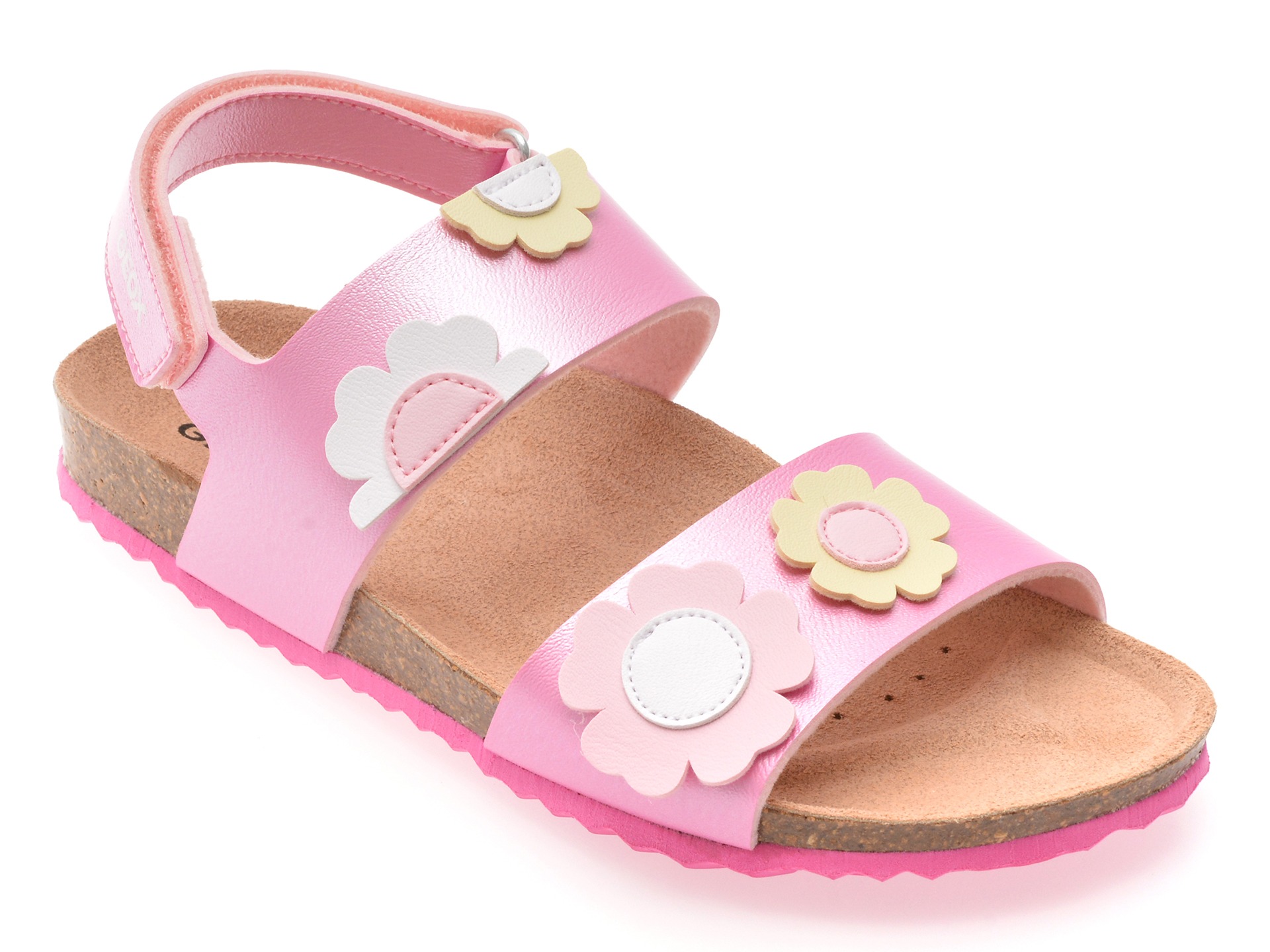 Sandale GEOX roz, J558MD, din piele ecologica 1 Sandale GEOX roz