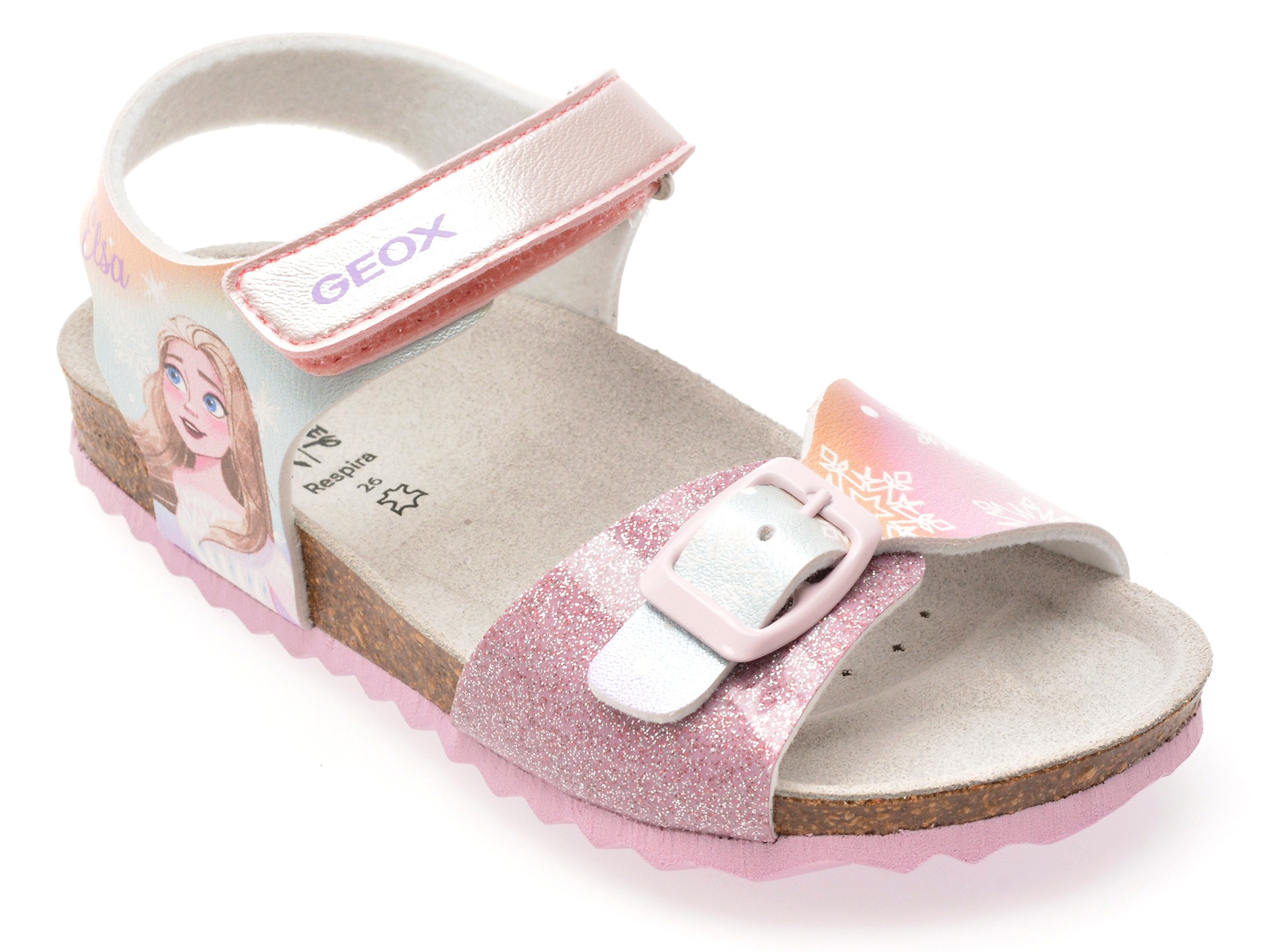 Sandale GEOX roz, J558MG, din piele ecologica 1 Sandale GEOX roz