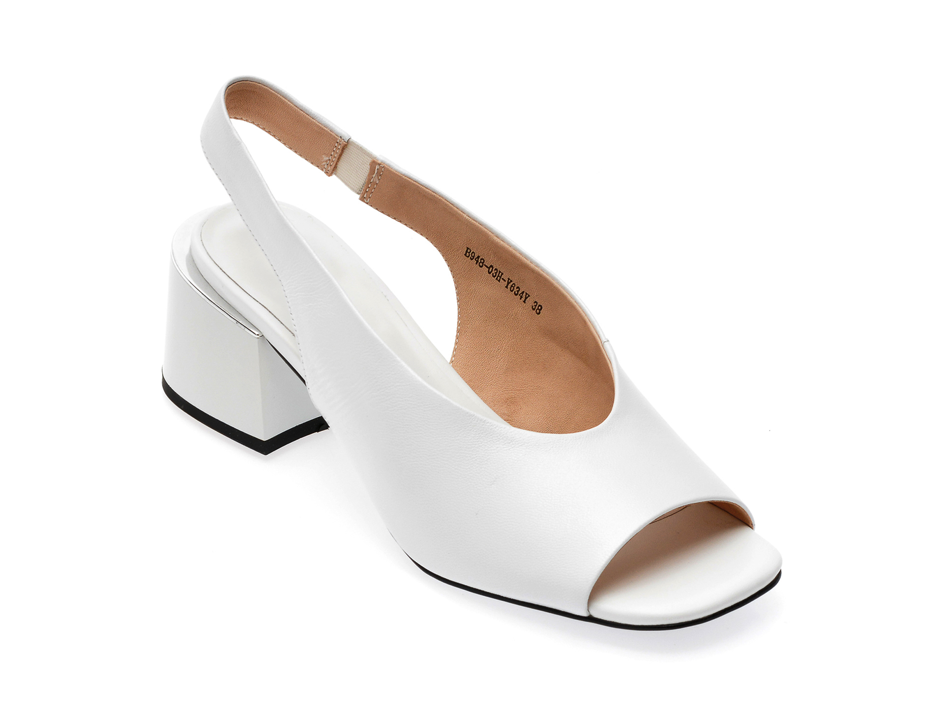 Sandale GERONEA albe, 94803H, din piele naturala 1 Sandale GERONEA albe