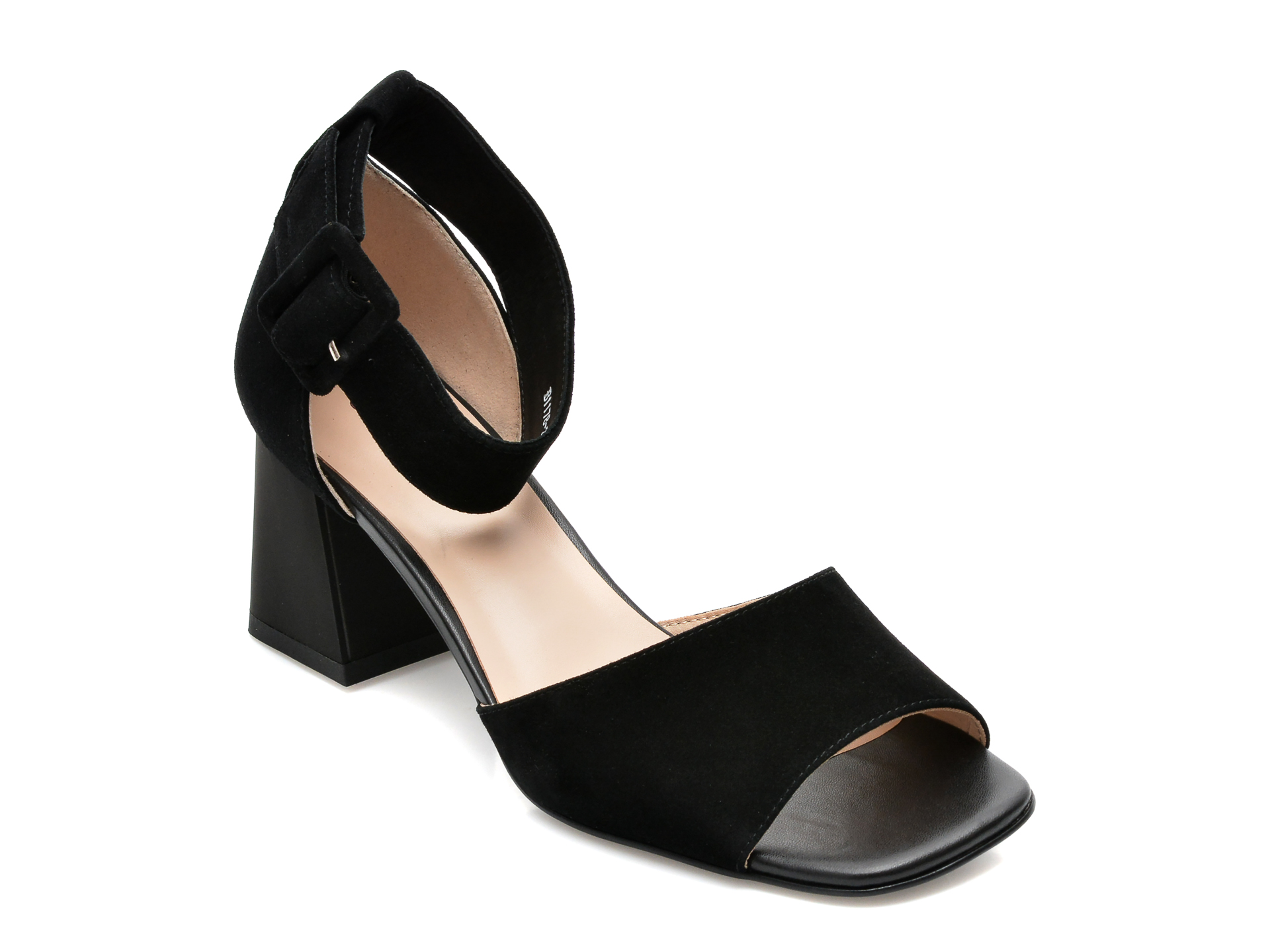 Sandale GERONEA negre, 117822H, din piele intoarsa 1 Sandale GERONEA negre