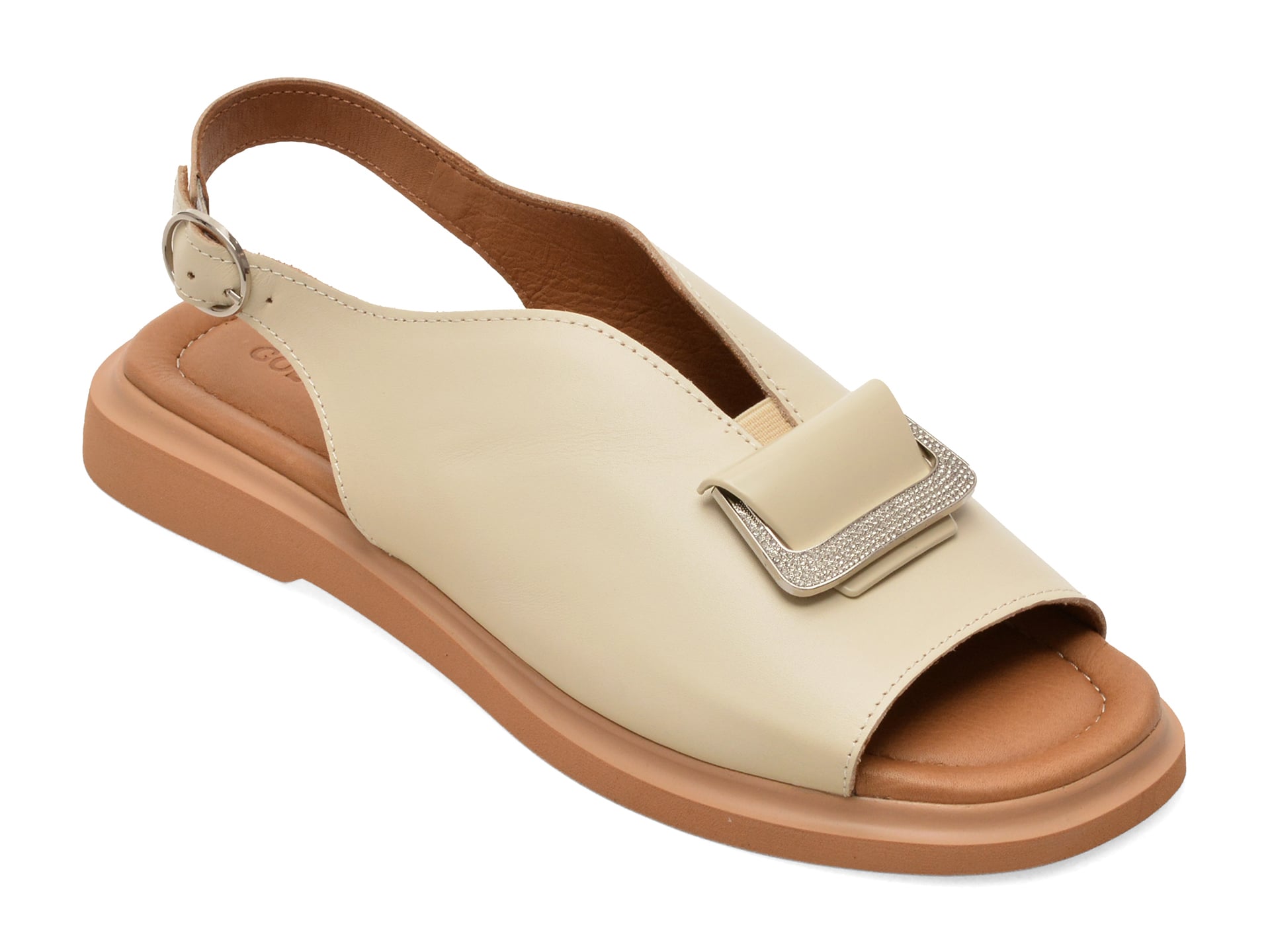 Sandale GOLD DEER bej, 22077, din piele naturala 1 Sandale GOLD DEER bej