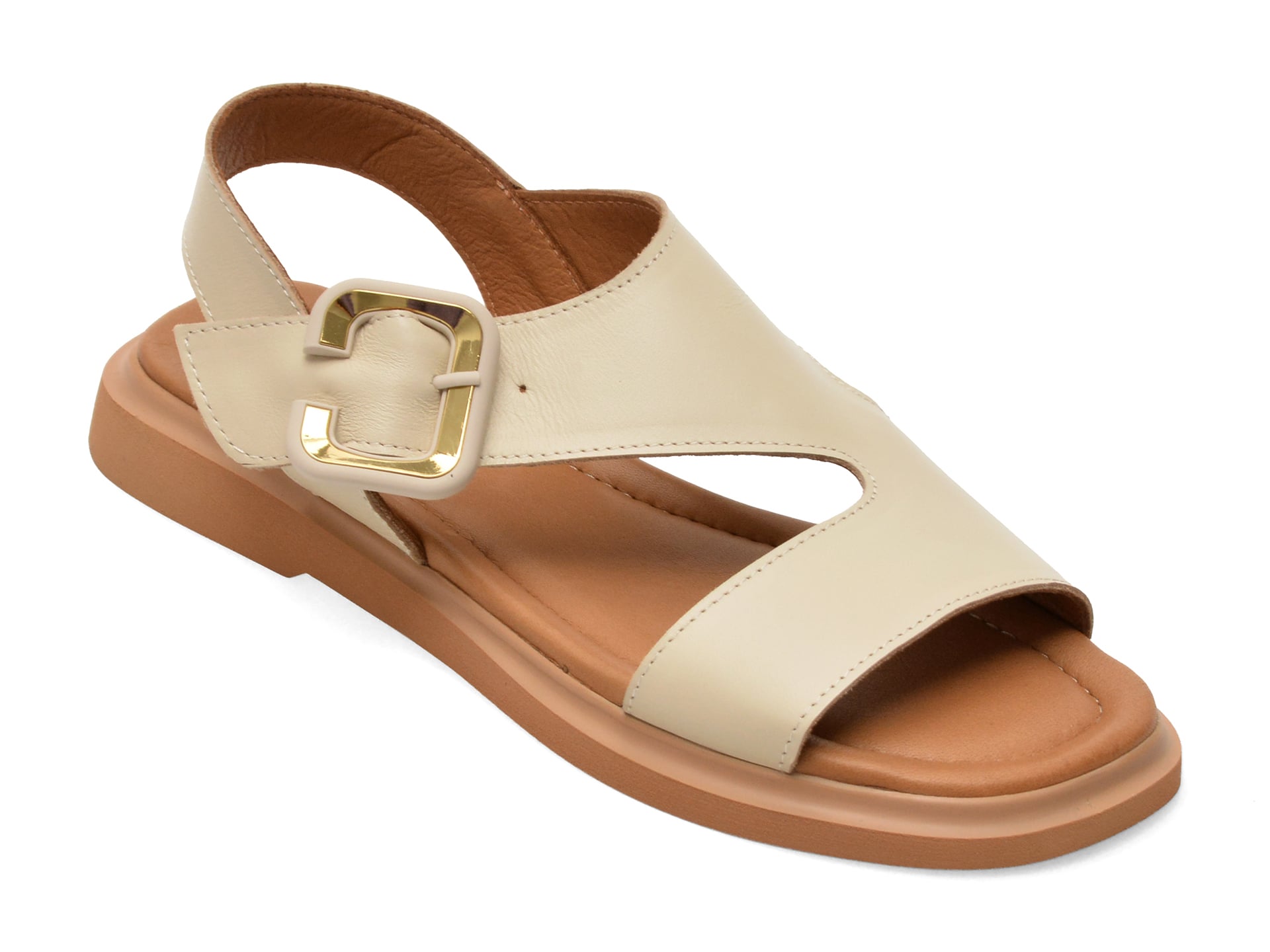 Sandale GOLD DEER bej, 22081, din piele naturala 1 Sandale GOLD DEER bej