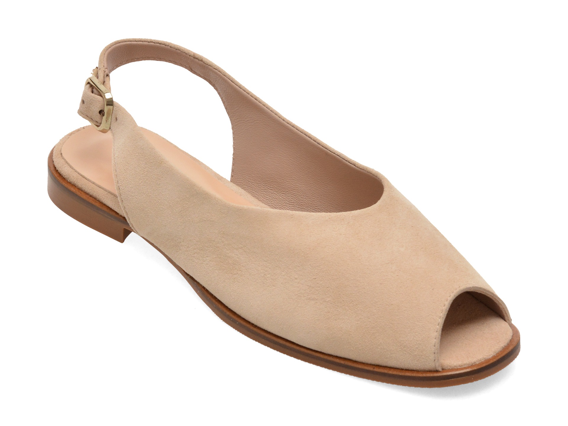Sandale GOLD DEER bej, 420928, din piele intoarsa 1 Sandale GOLD DEER bej