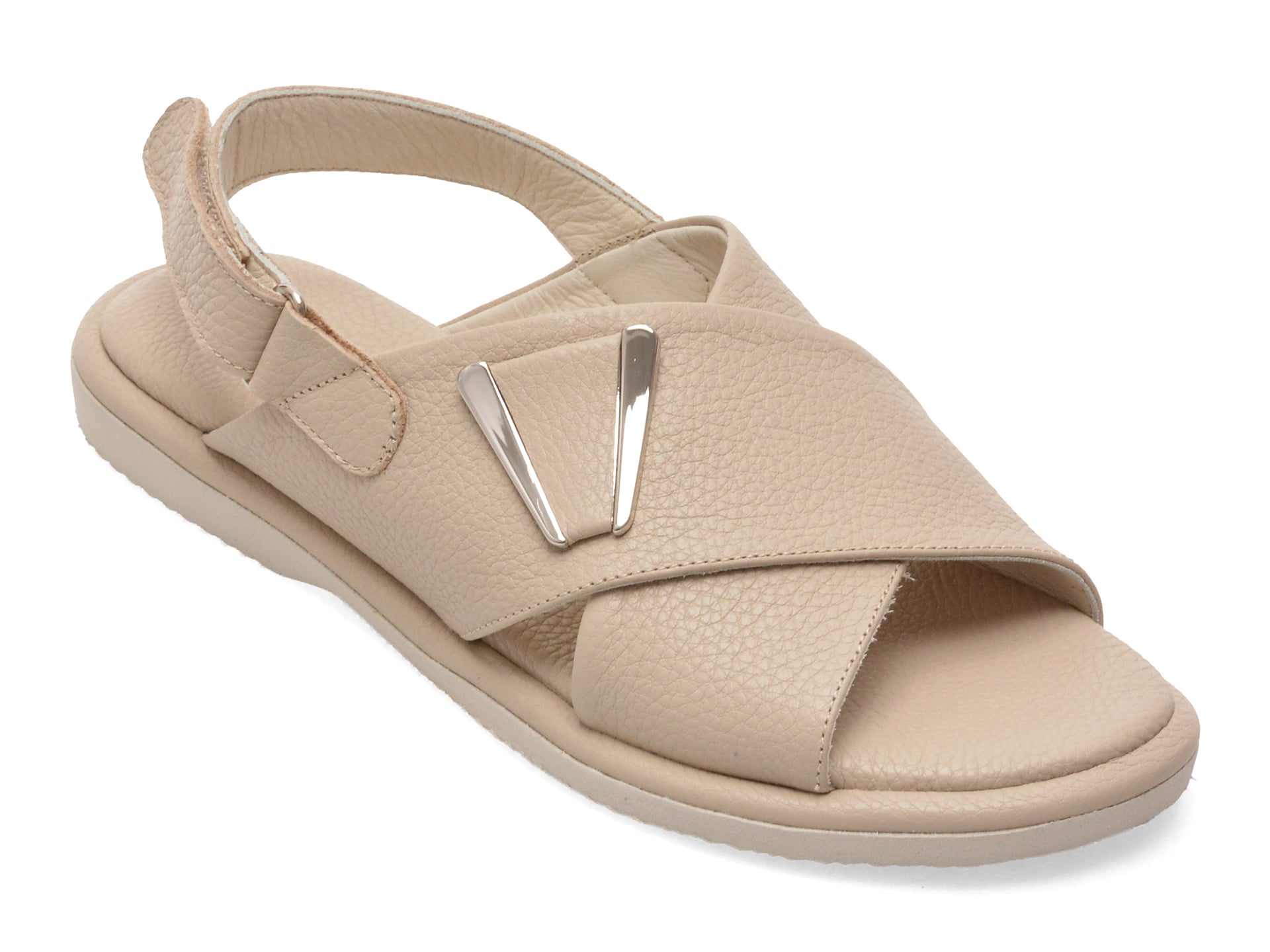 Sandale GOLD DEER gri, 1365707, din piele naturala 1 Sandale GOLD DEER gri