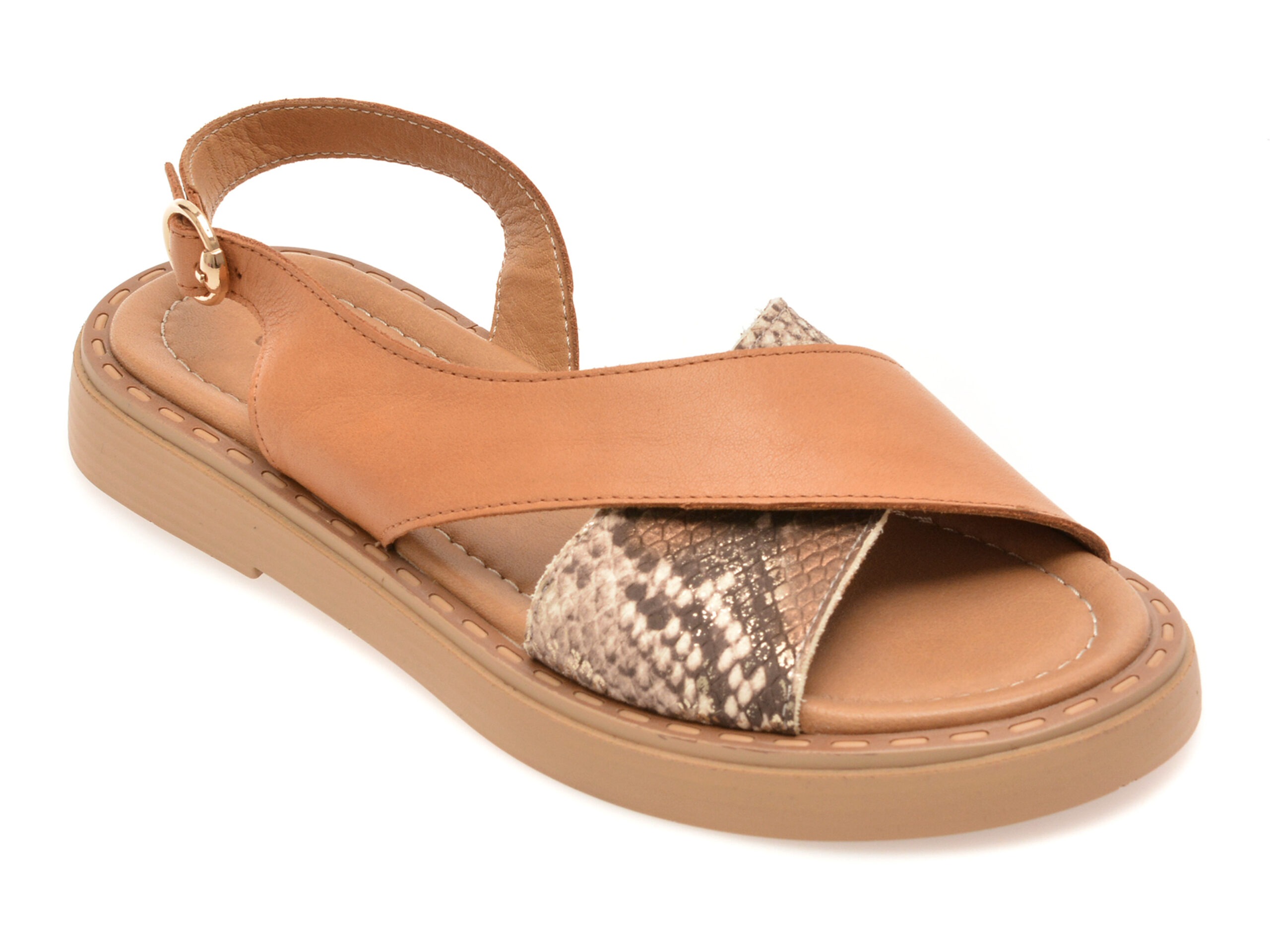 Sandale GOLD DEER maro, 22043, din piele naturala 1 Sandale GOLD DEER maro