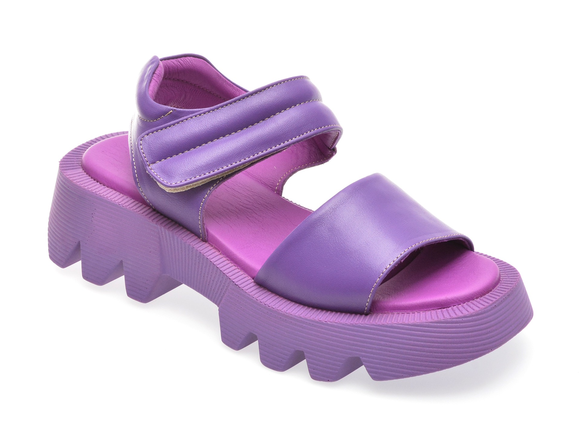 Sandale GOLD DEER mov, 13098, din piele naturala 1 Sandale GOLD DEER mov