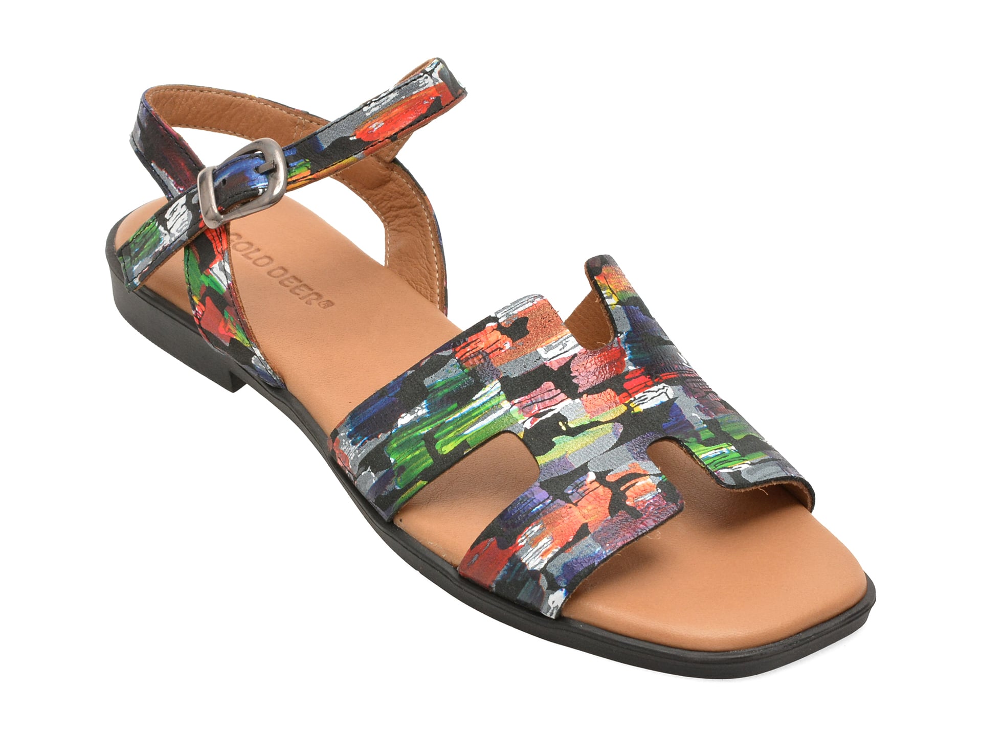 Sandale GOLD DEER multicolor, 001317S, din piele naturala 1 Sandale GOLD DEER multicolor