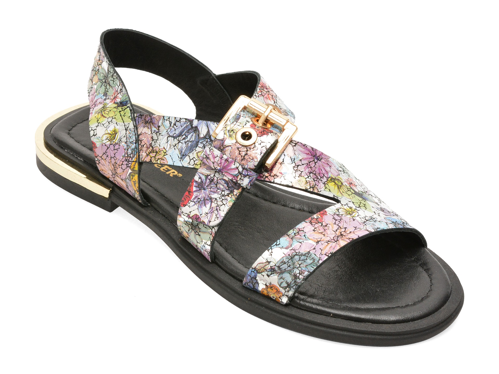 Sandale GOLD DEER multicolor, 458015, din piele naturala 1 Sandale GOLD DEER multicolor