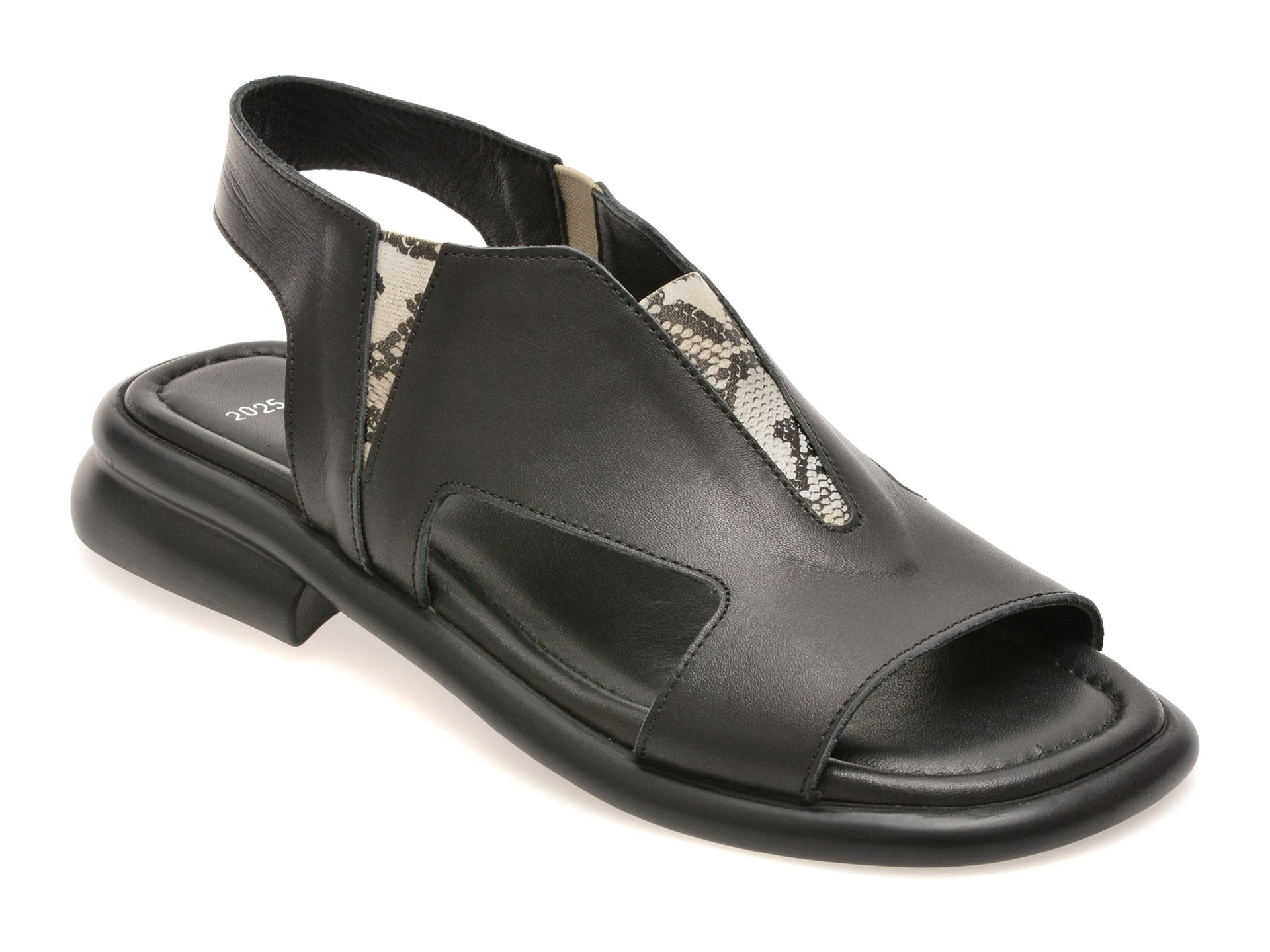 Sandale GOLD DEER negre, 22025, din piele naturala 1 Sandale GOLD DEER negre