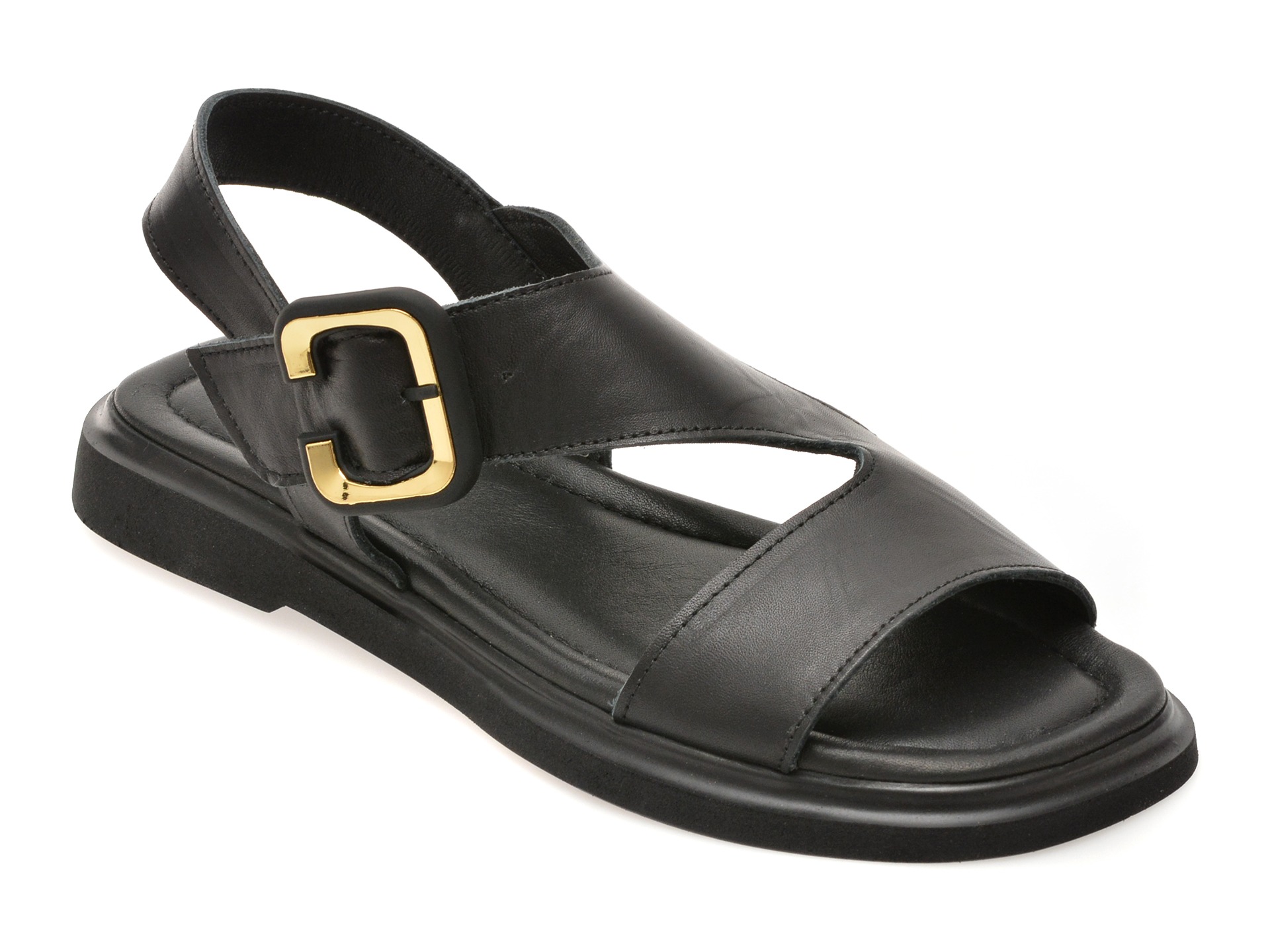 Sandale GOLD DEER negre, 22081, din piele naturala 1 Sandale GOLD DEER negre