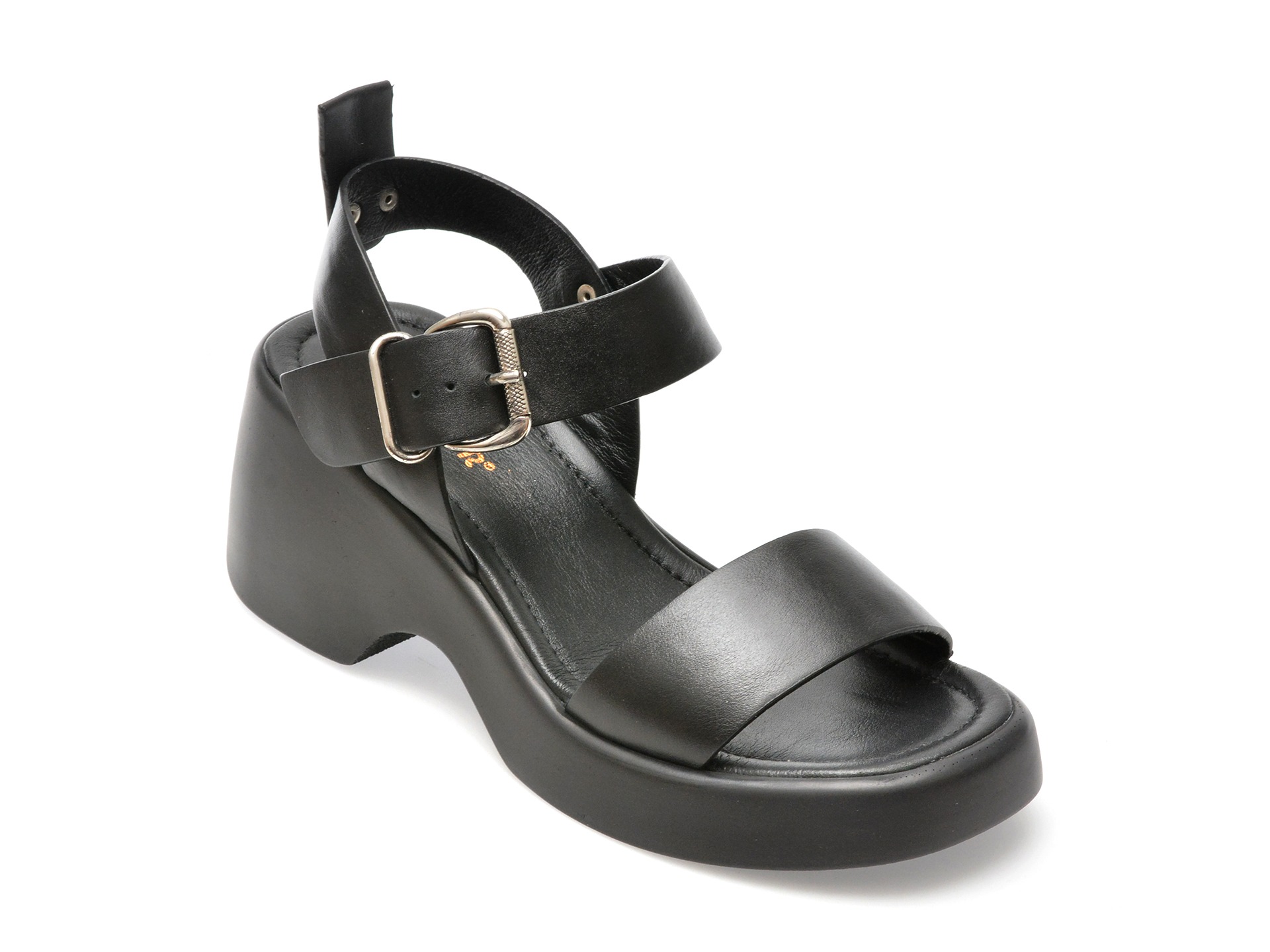 Sandale GOLD DEER negre, 3370, din piele naturala 2 Sandale GOLD DEER negre