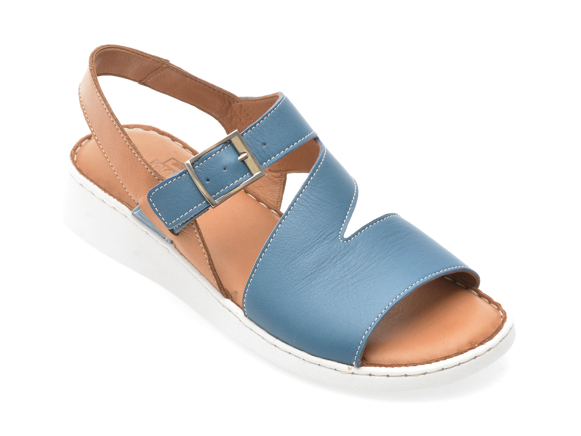 Sandale GOTSI albastre, EV4017, din piele naturala 1 Sandale GOTSI albastre