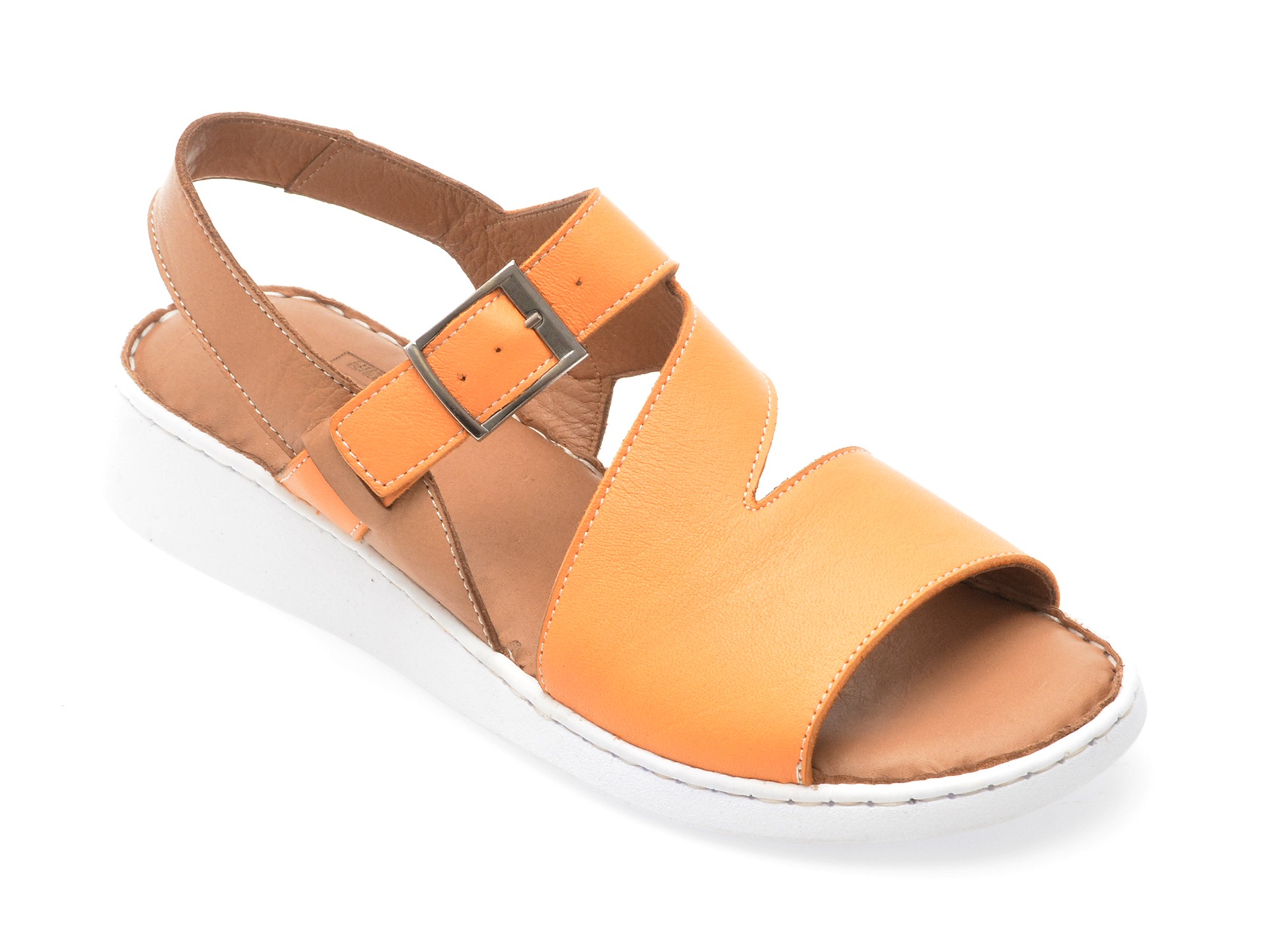 Sandale GOTSI portocalii, EV4017, din piele naturala 1 Sandale GOTSI portocalii