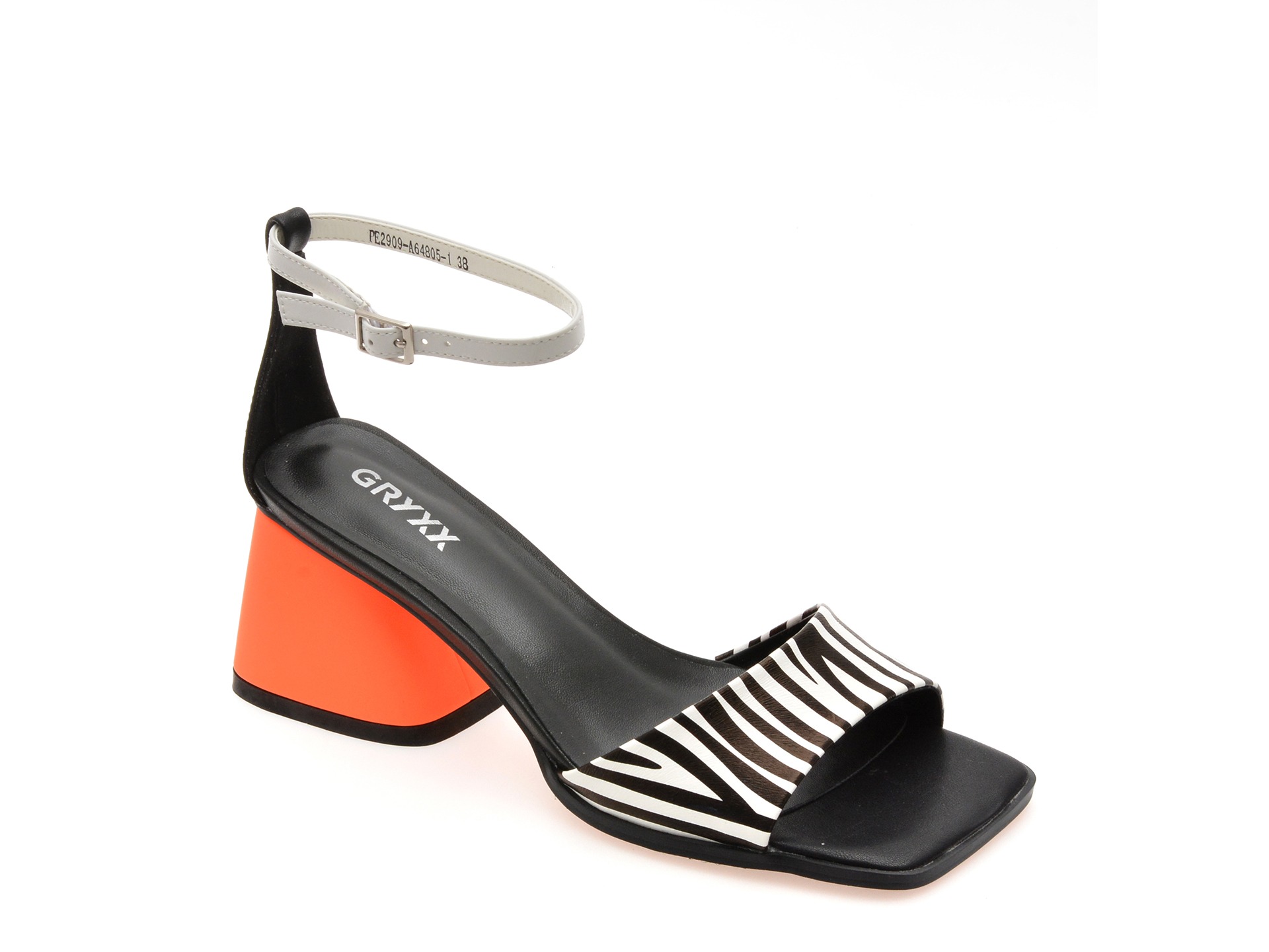 Sandale GRYXX alb-negru, 2909, din piele naturala 1 Sandale GRYXX alb-negru