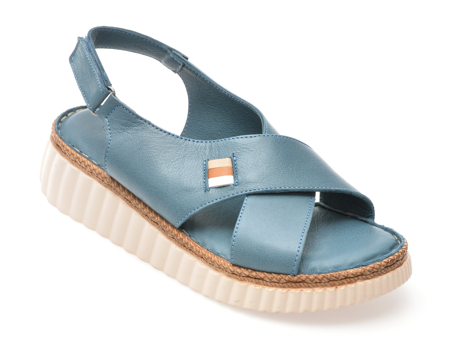 Sandale GRYXX albastre, 408, din piele naturala 1 Sandale GRYXX albastre