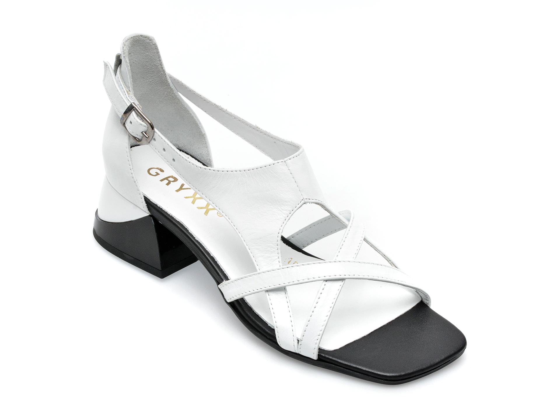 Sandale GRYXX albe, 1073, din piele naturala 1 Sandale GRYXX albe