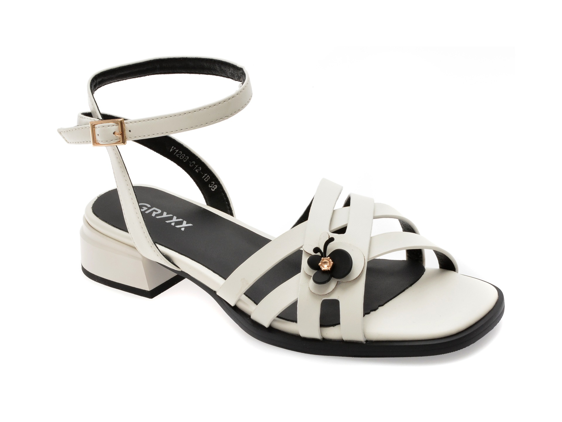 Sandale GRYXX albe, 1268G12, din piele naturala 1 Sandale GRYXX albe