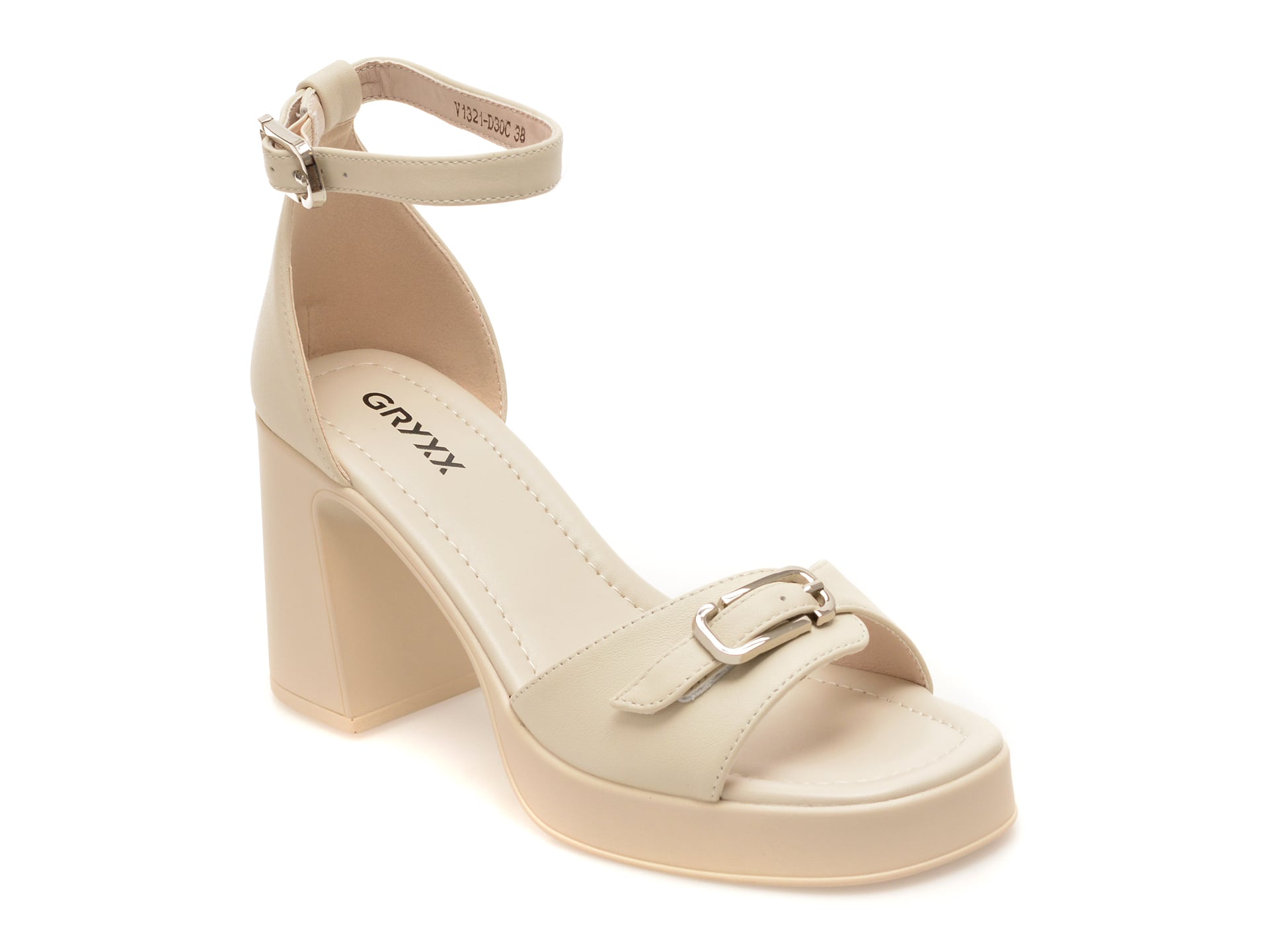 Sandale GRYXX albe, 1321D30, din piele naturala 1 Sandale GRYXX albe