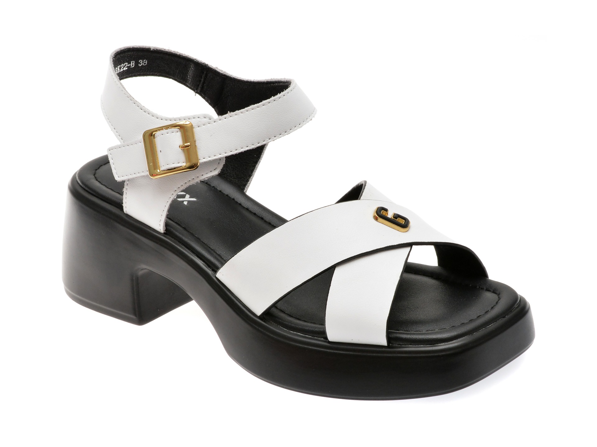 Sandale GRYXX albe, 23033K, din piele naturala 1 Sandale GRYXX albe