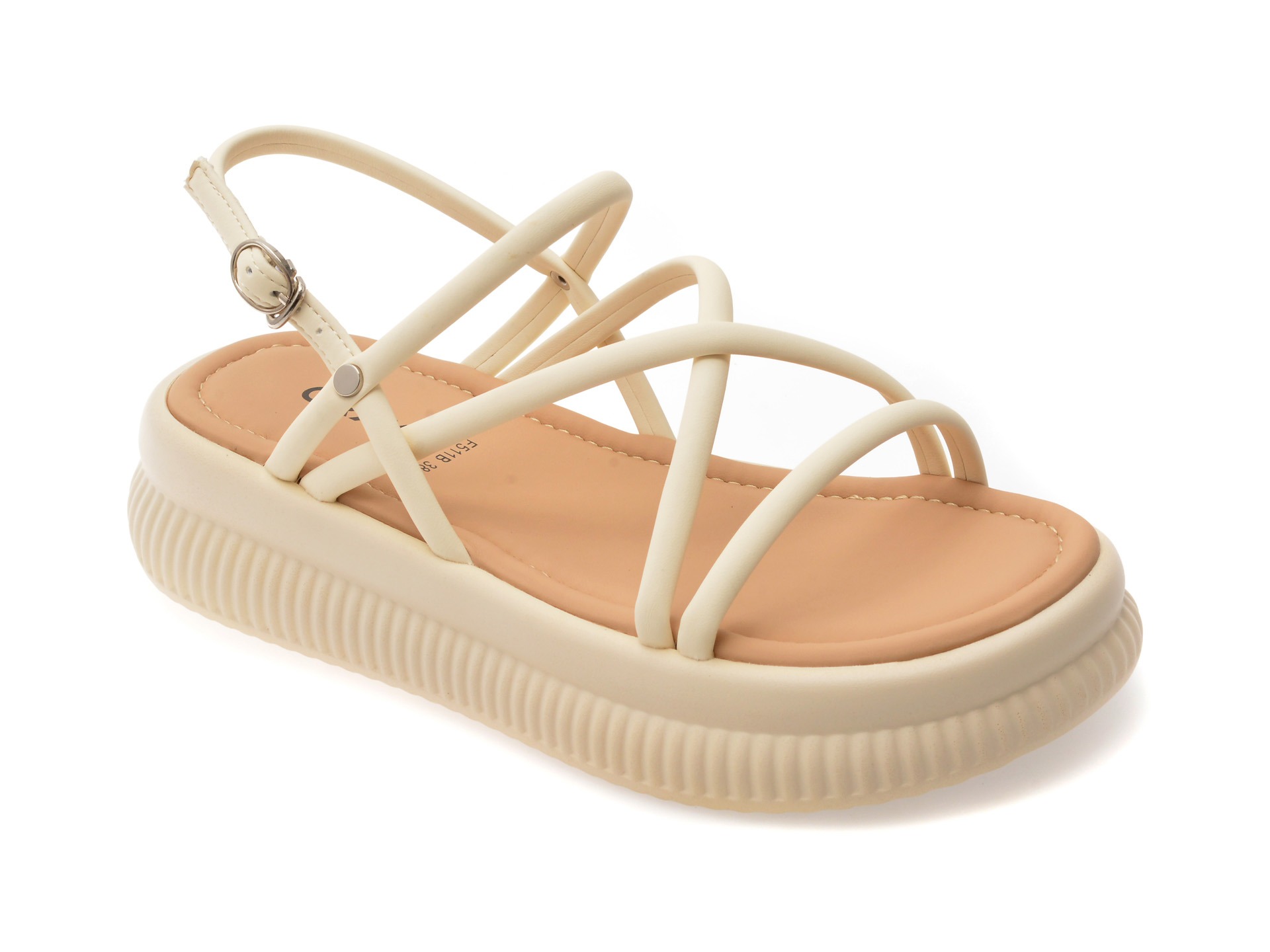 Sandale GRYXX albe, F511, din piele ecologica 1 Sandale GRYXX albe