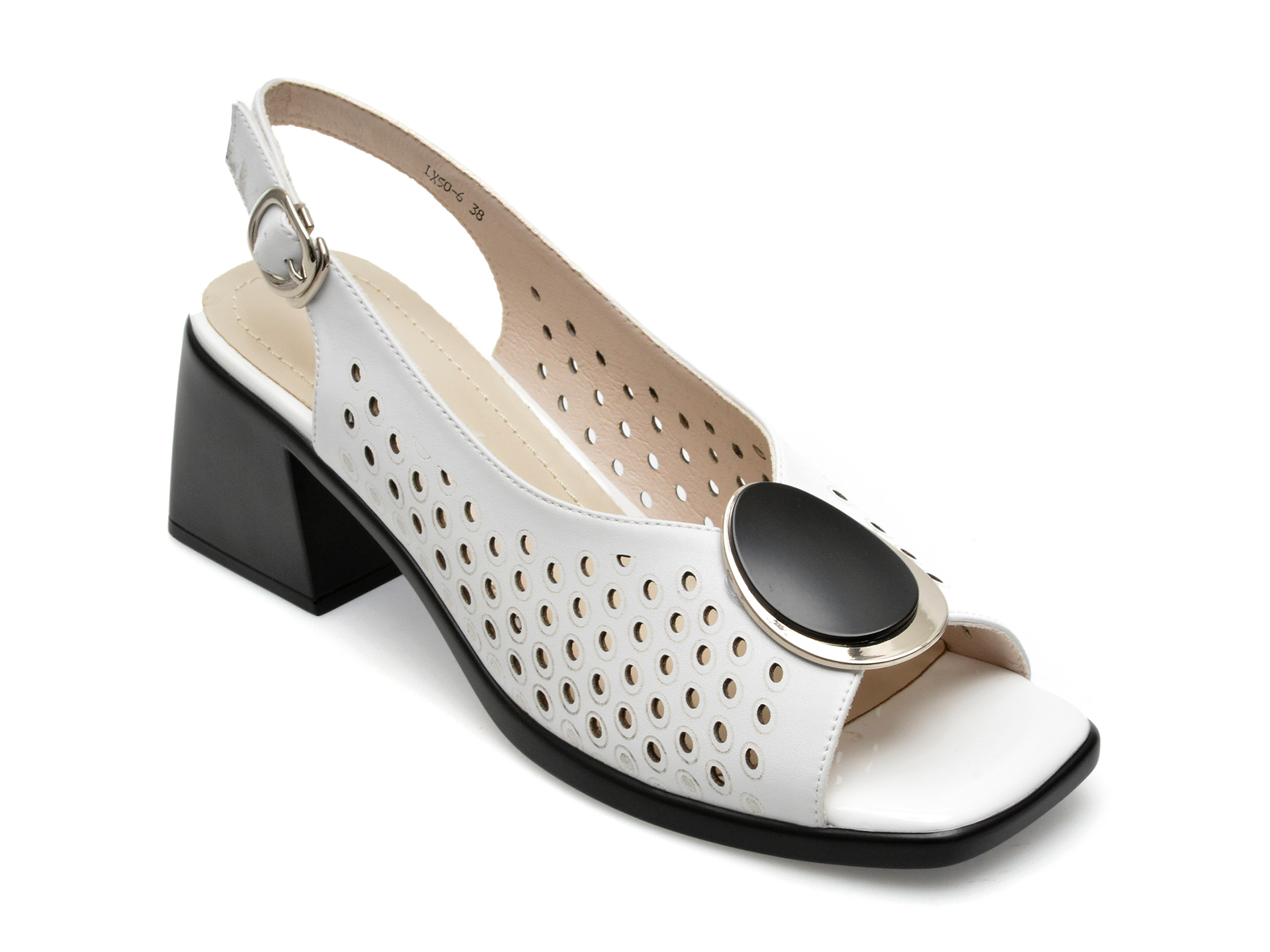 Sandale GRYXX albe, LX506, din piele naturala 1 Sandale GRYXX albe