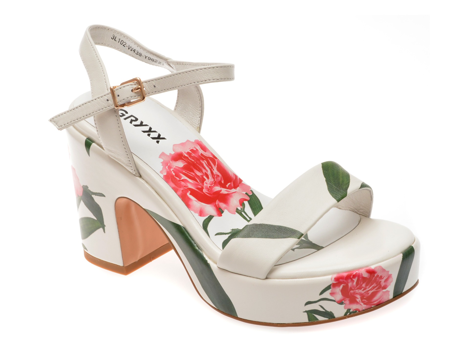 Sandale GRYXX albe, W438, din piele naturala 1 Sandale GRYXX albe