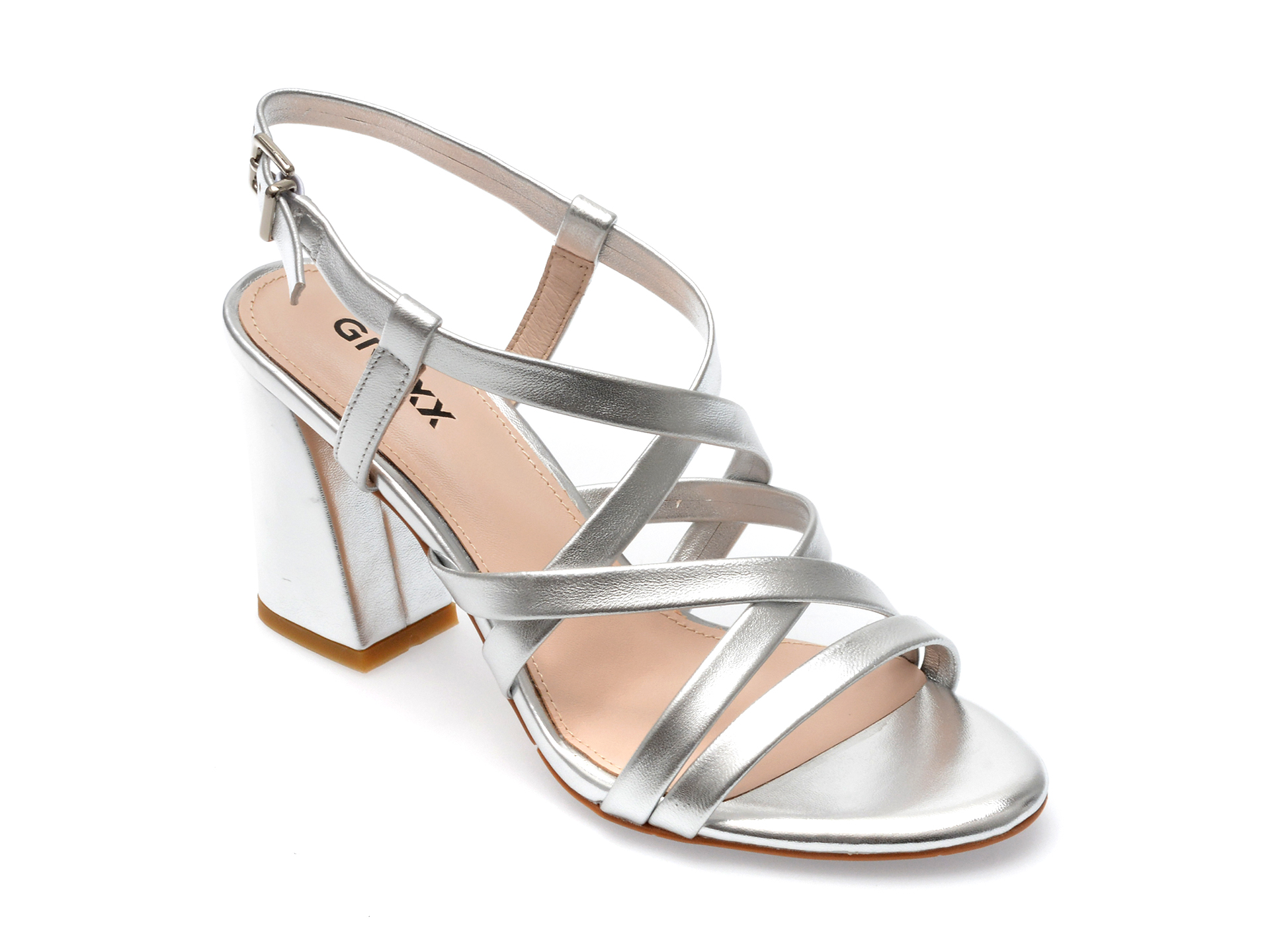 Sandale GRYXX argintii, 1L487, din piele naturala 1 Sandale GRYXX argintii