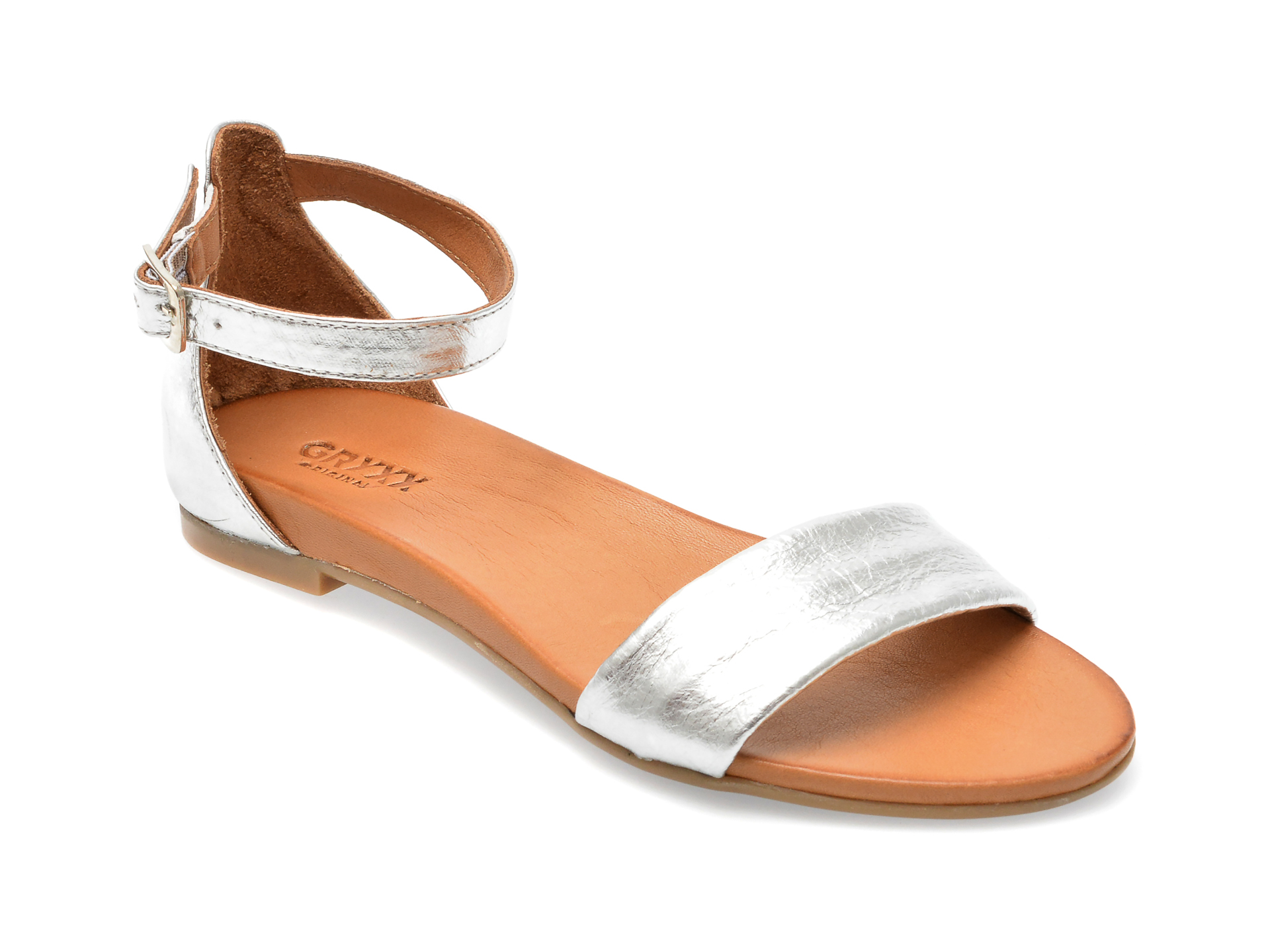 Sandale GRYXX argintii, 2516, din piele naturala 1 Sandale GRYXX argintii