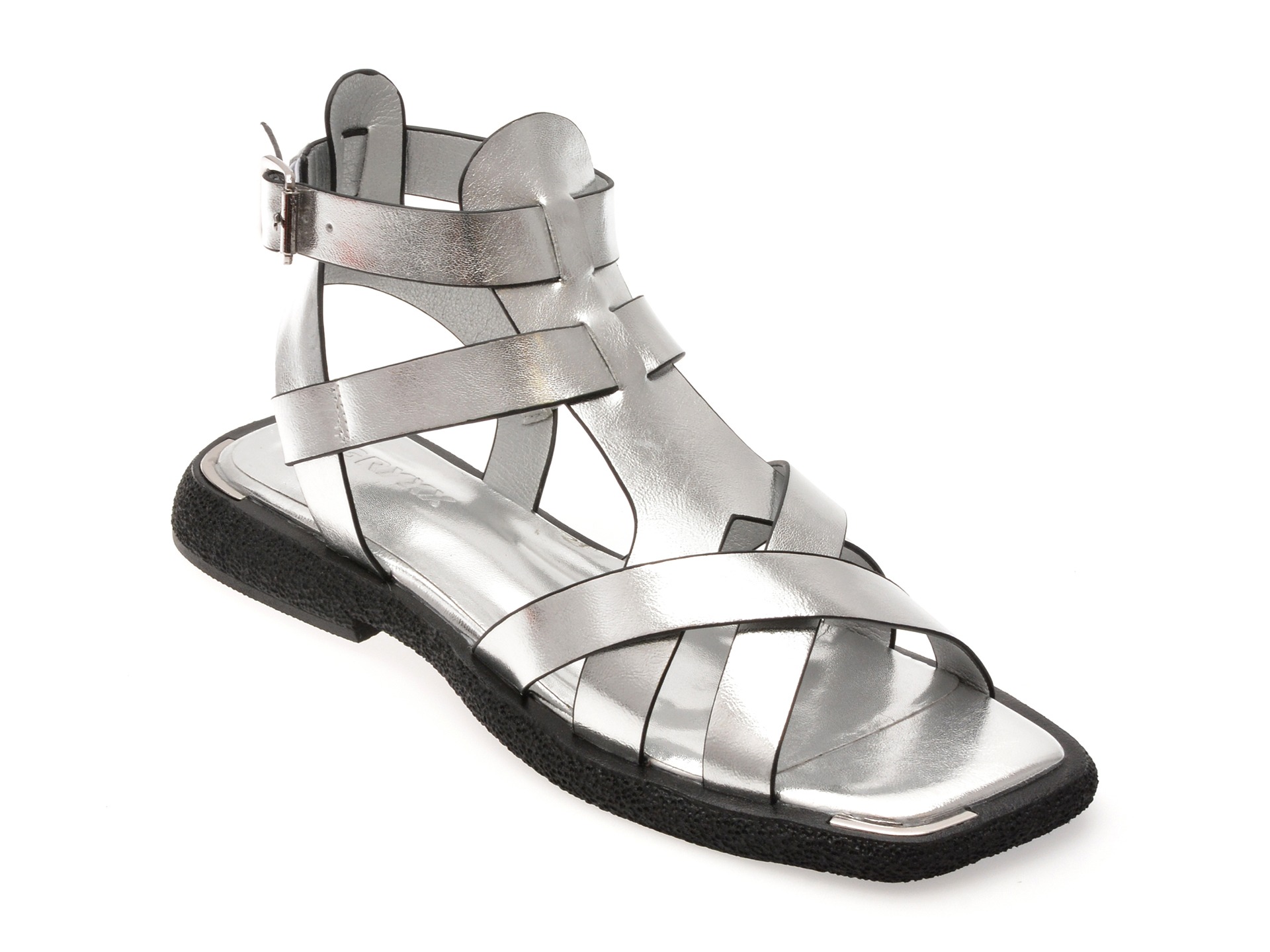 Sandale GRYXX argintii, 2898, din piele naturala 1 Sandale GRYXX argintii