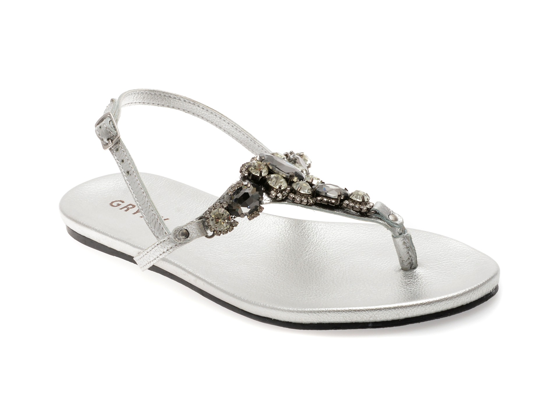 Sandale GRYXX argintii, 364105, din piele naturala 1 Sandale GRYXX argintii