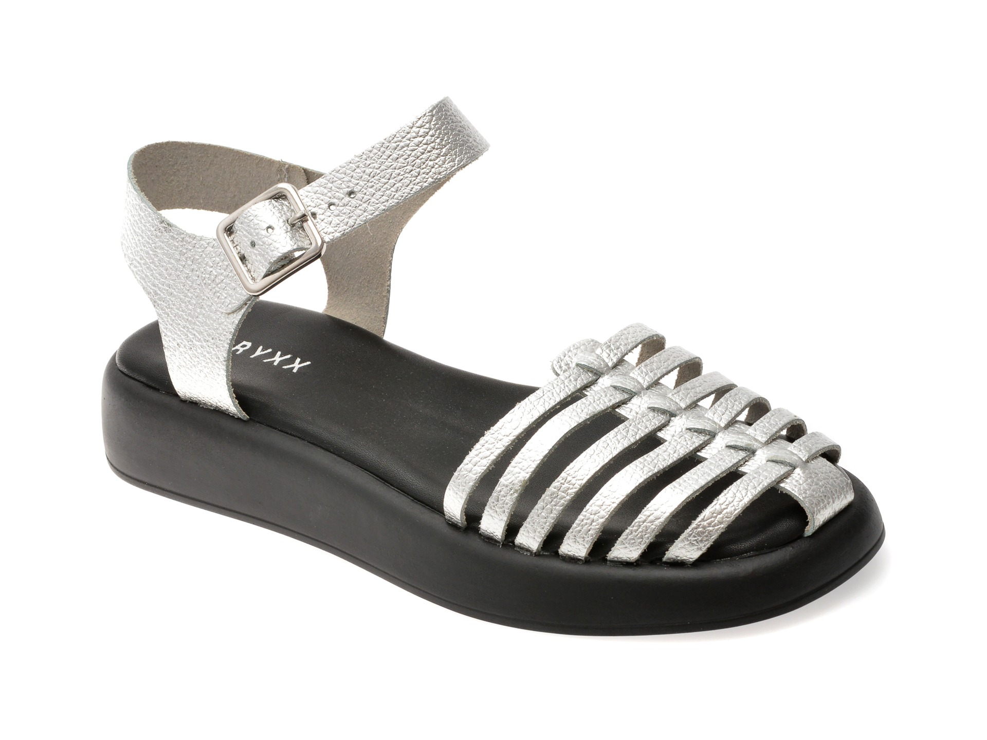 Sandale GRYXX argintii, 366202, din piele naturala 1 Sandale GRYXX argintii