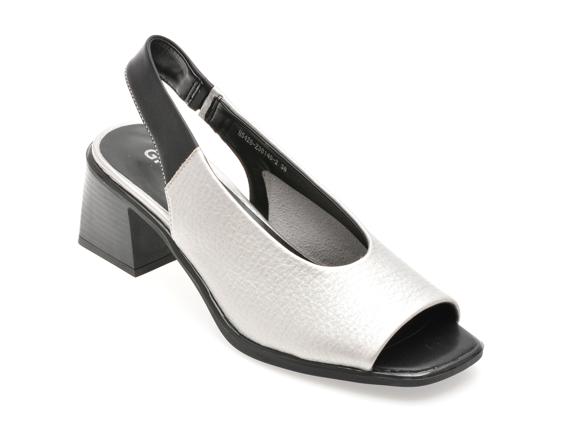 Sandale GRYXX argintii, 5428, din piele naturala 1 Sandale GRYXX argintii