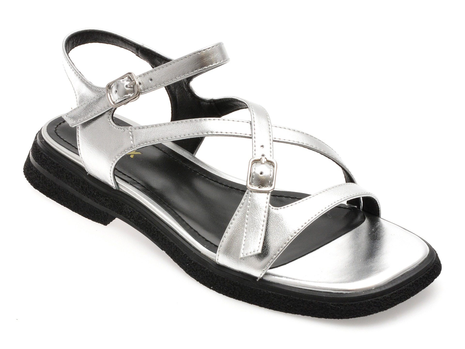 Sandale GRYXX argintii, A129, din piele naturala 1 Sandale GRYXX argintii