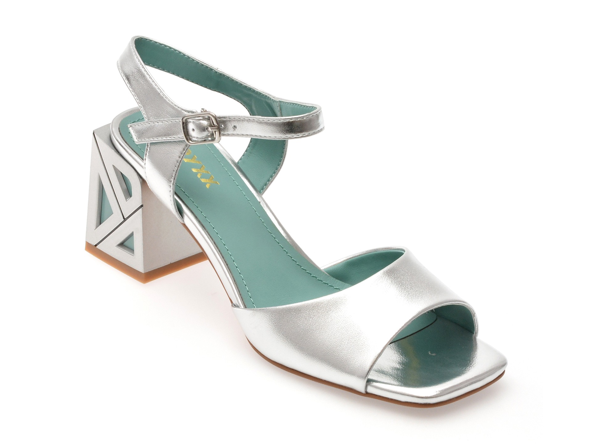 Sandale GRYXX argintii, A36, din piele naturala 1 Sandale GRYXX argintii